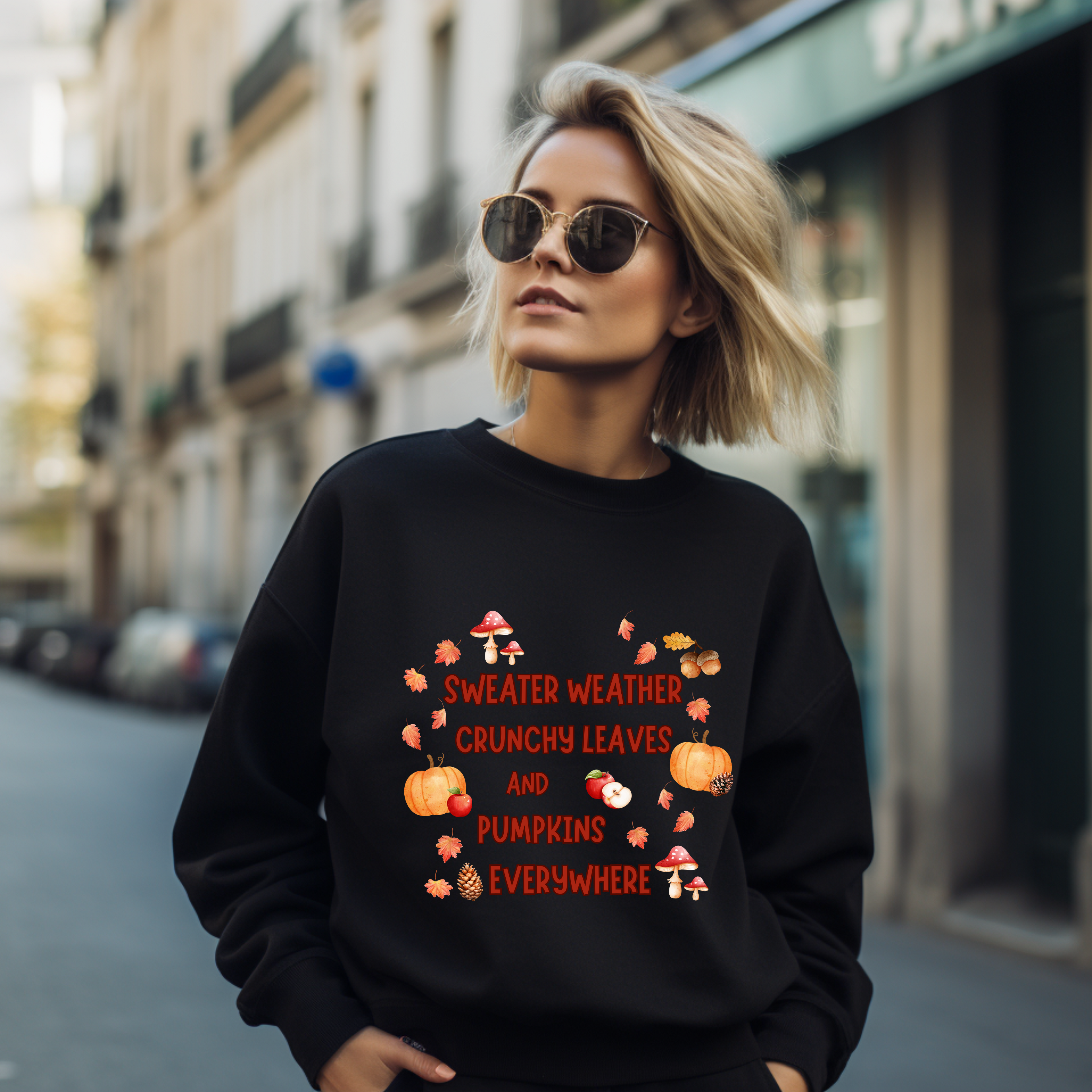 Gemütliches Herbst-Sweatshirt, herbstliches Sweatshirt, Sweater Weather-Pullover, Begleiter für Herbst-Spaziergänge, liebevolle Hommage
