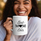 Stylish mug Best Mom ever, ceramic mug for mothers, mom mug in lineart style, simple elegant design, favorite piece for everyday use