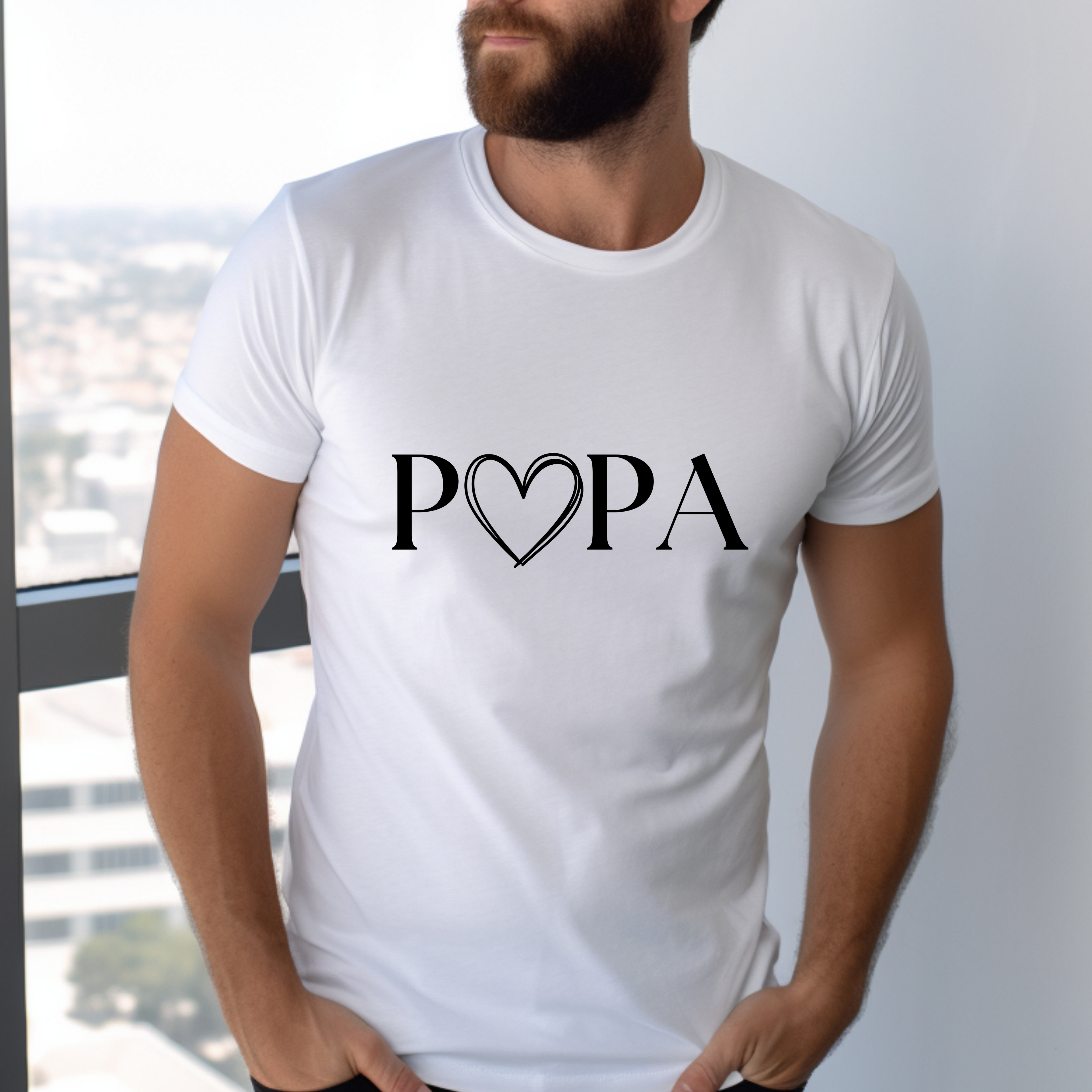 Schlichter Papa Pullover mit schwarzen Herz, Papa Pullover, Pullover für Papa, Geschenk zum Vatertag, Hommage an Väter, Statement-Piece Papa