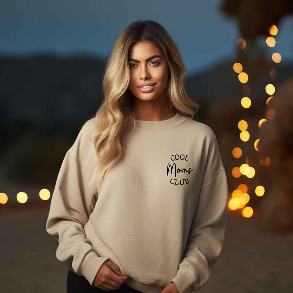Lässiger Pullover Cool Moms Club, Mama Pullover, Must-Have für moderne Mama, minimalistisches Design, Statement für moderne Mütter