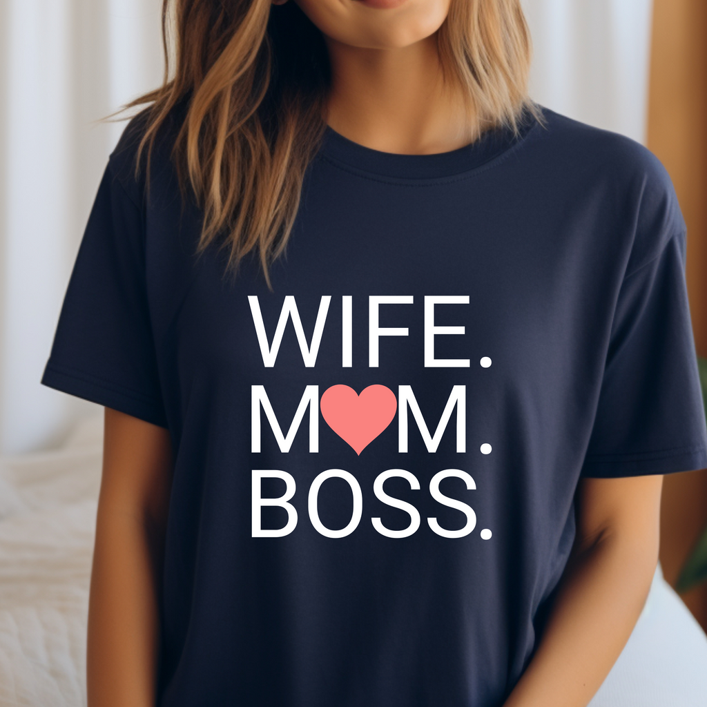 Stilvoller Pullover WIFE MOM BOSS, Pullover für Powerfrauen, minimalistische Design Pullover, stilvolle Hommage, Pullover für Powerfrau