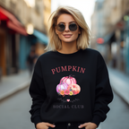 Einzigartiges Kürbis Sweatshirt, Pumpkin Social Club Sweatshirt, Herbst Sweatshirt, Statement-Piece für Herbst-Fans, herbstliches Sweatshirt