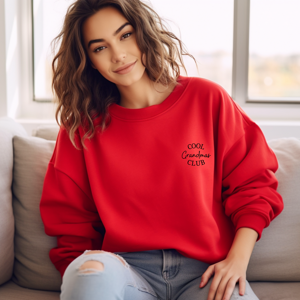 Stylischer Pullover Cool Grandmas Club, Pullover für Omas, stilvolles Statement für Omas, modernes Design Pullover, coole Omas Pullover