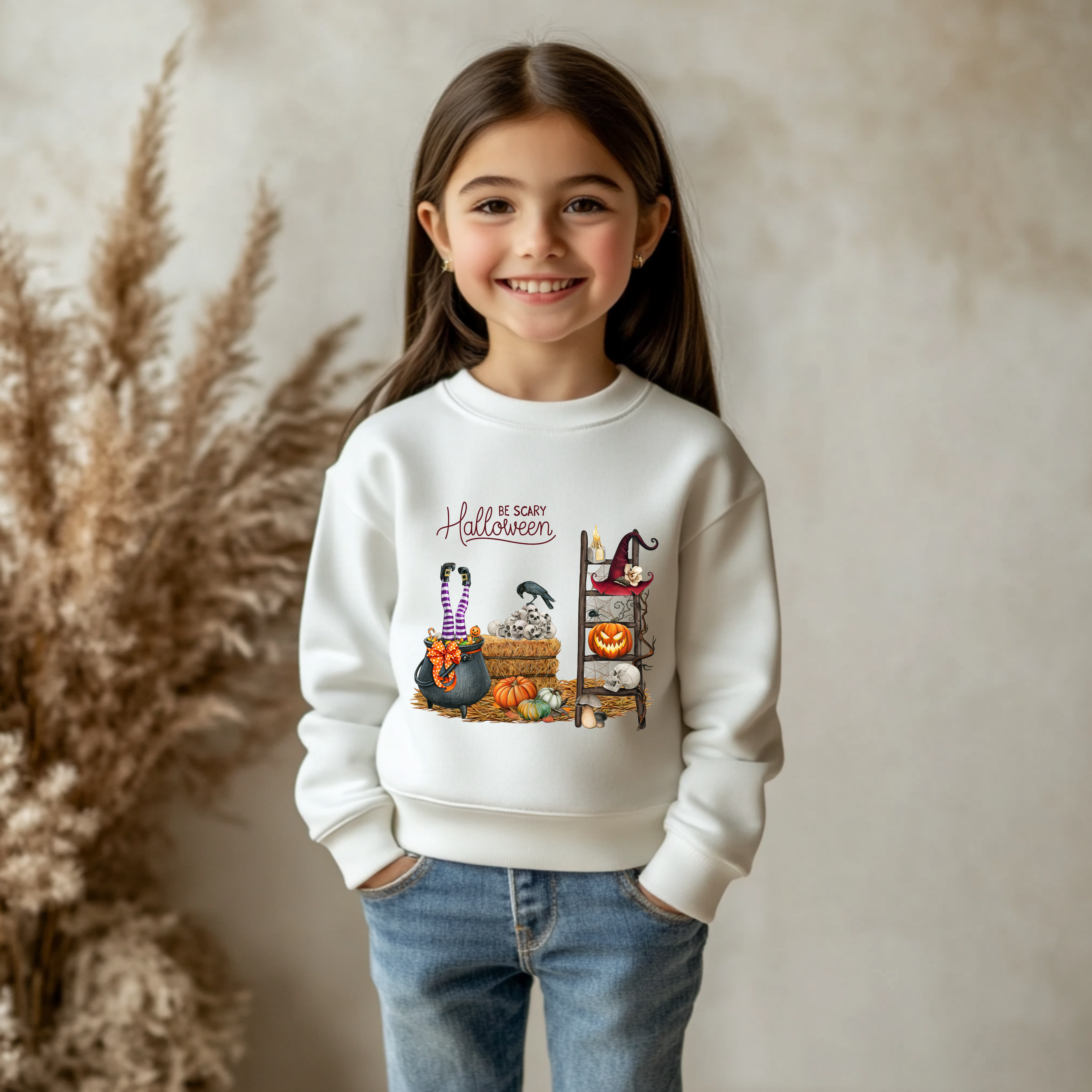 Einzigartiges Halloween Kinder Sweatshirt, Be Scary Halloween-Sweatshirt, gruselig-cooles Sweatshirt, Sweatshirt spooky season, Halloween-Party