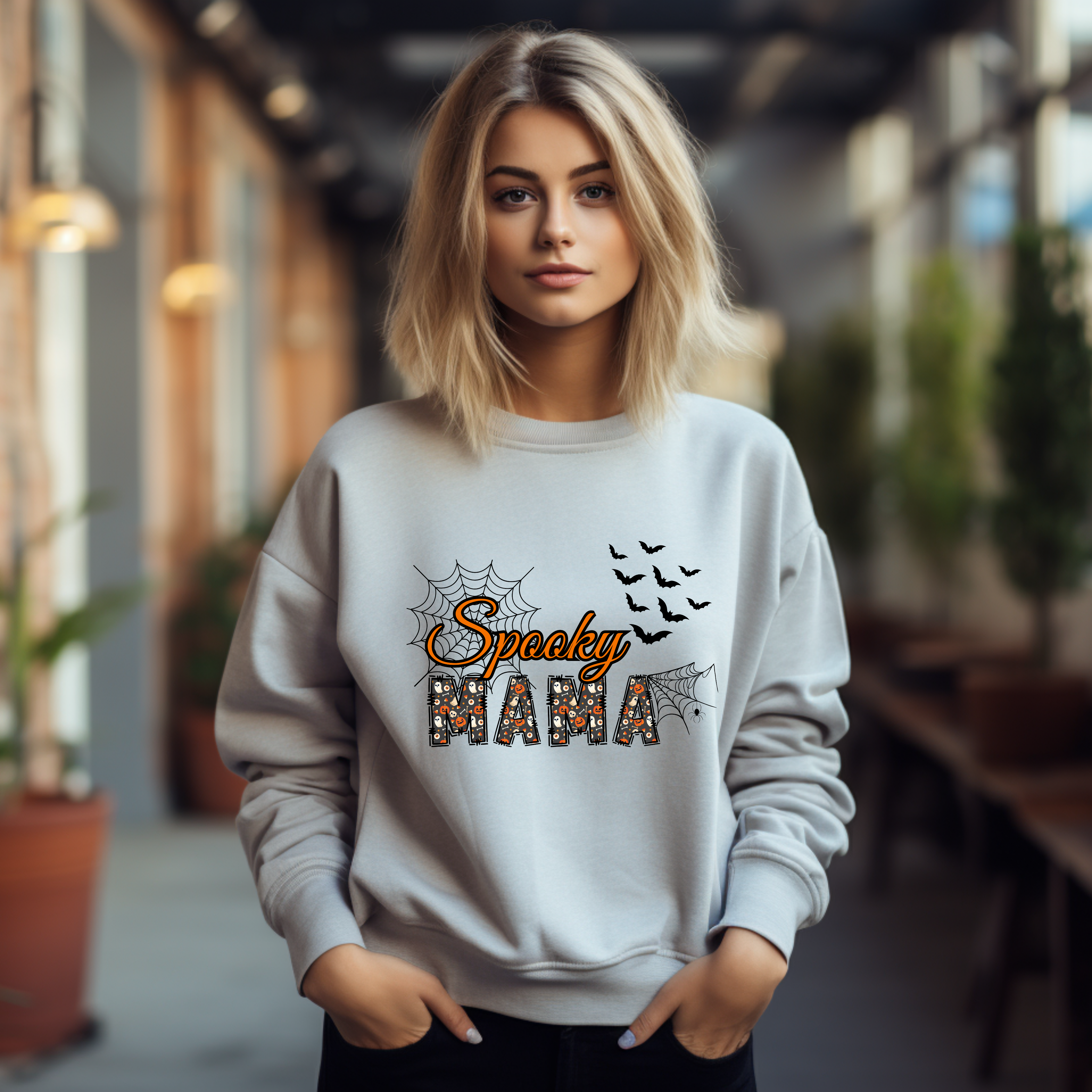 Stylisches Halloween Sweatshirt für Mütter, Spooky Mama Sweatshirt, Halloween Sweatshirt, Must-Have für Mamas, Halloween Mama Sweatshirt