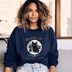 Exklusives Black Cat Social Club Sweatshirt, mystische Katzen Sweatshirt, Halloween Sweatshirt mit Katze, Must-Have für Katzenliebhaber