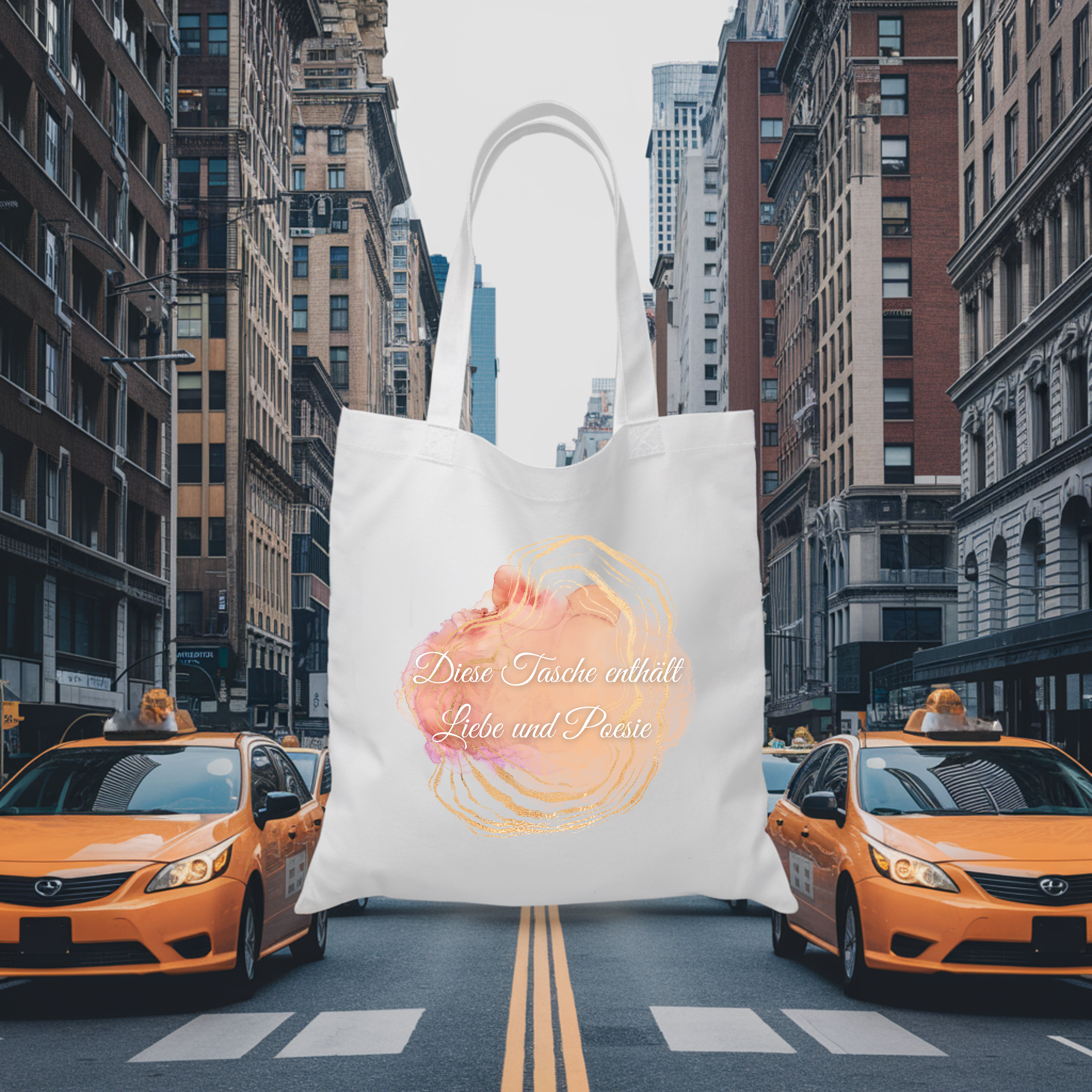 Romantische Tragetasche mit Botschaft, Tasche mit romantischen Design, elegante Tragetasche, Tasche für Poesie-Liebhaber