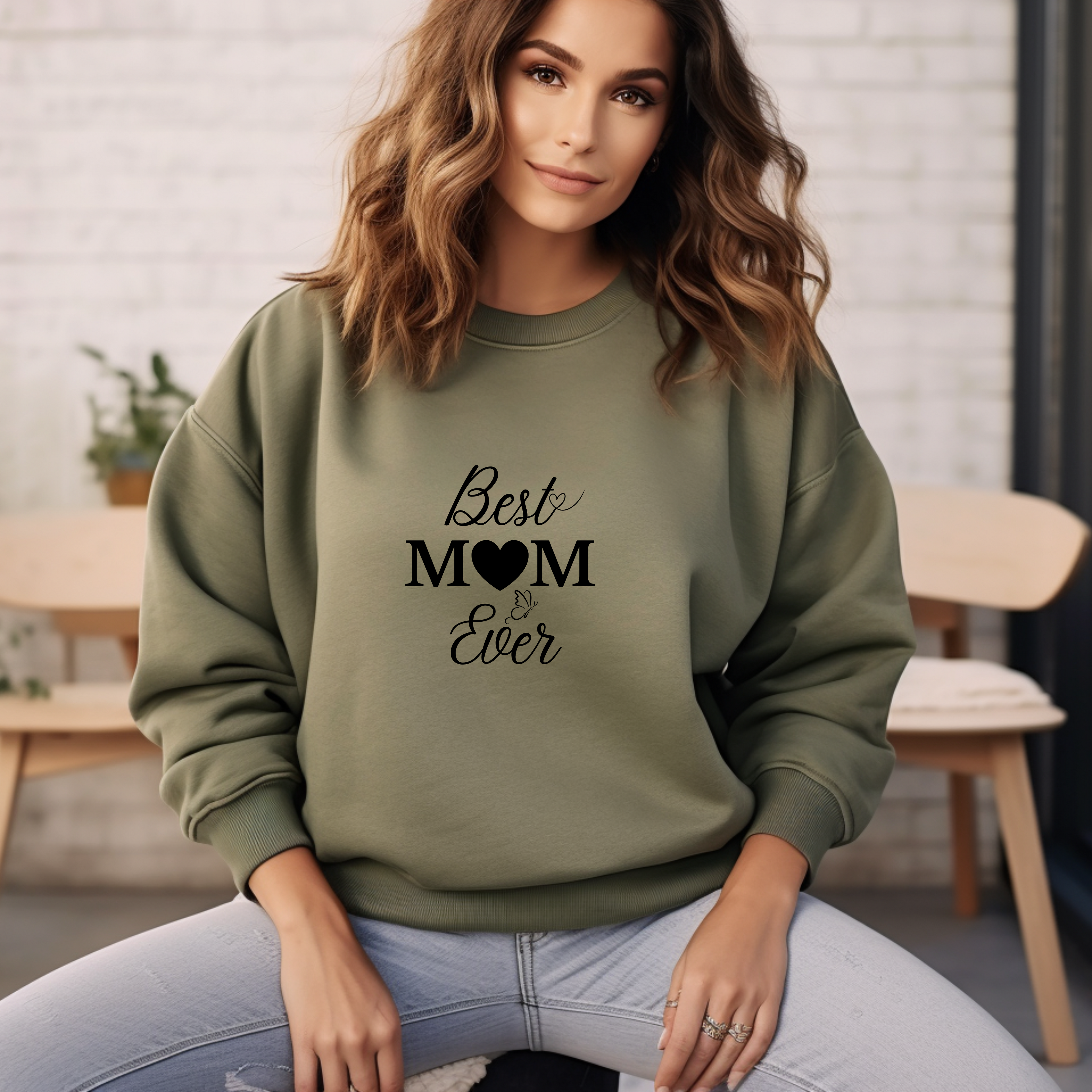 Schöner Pullover Best Mom ever, Pullover für moderne Mamas, Mama Pullover, detailverliebte Design, Lineart-Stil Pullover, Geschenk für Mamas