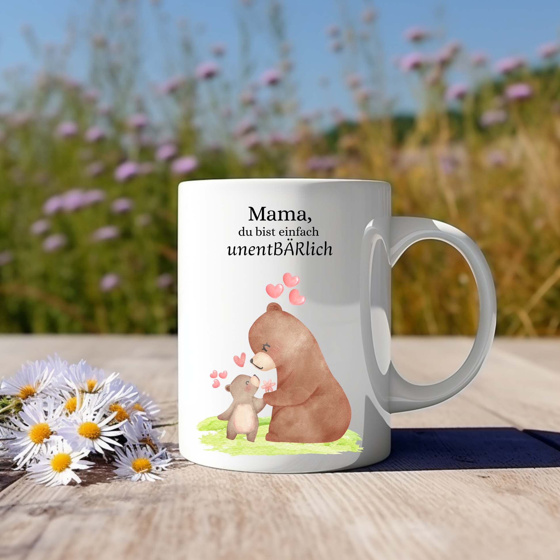 Süße UnentBÄRlich Tasse Mama, Keramiktasse für Mütter, Geschenk für Mama, Geschenk zum Muttertag Geburtstag Tasse, Bindung Mutter Kind