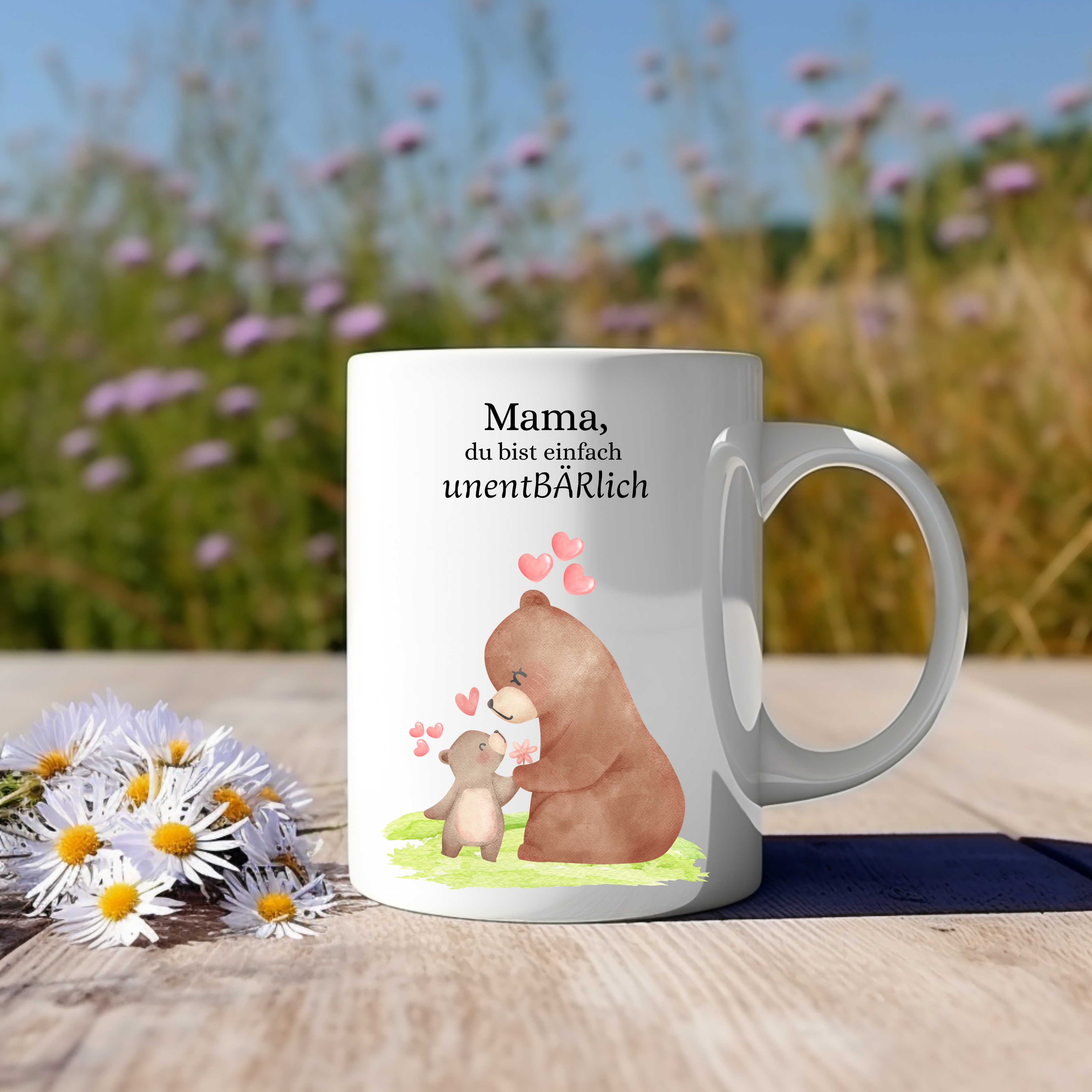 Süße UnentBÄRlich Tasse Mama, Keramiktasse für Mütter, Geschenk für Mama, Geschenk zum Muttertag Geburtstag Tasse, Bindung Mutter Kind