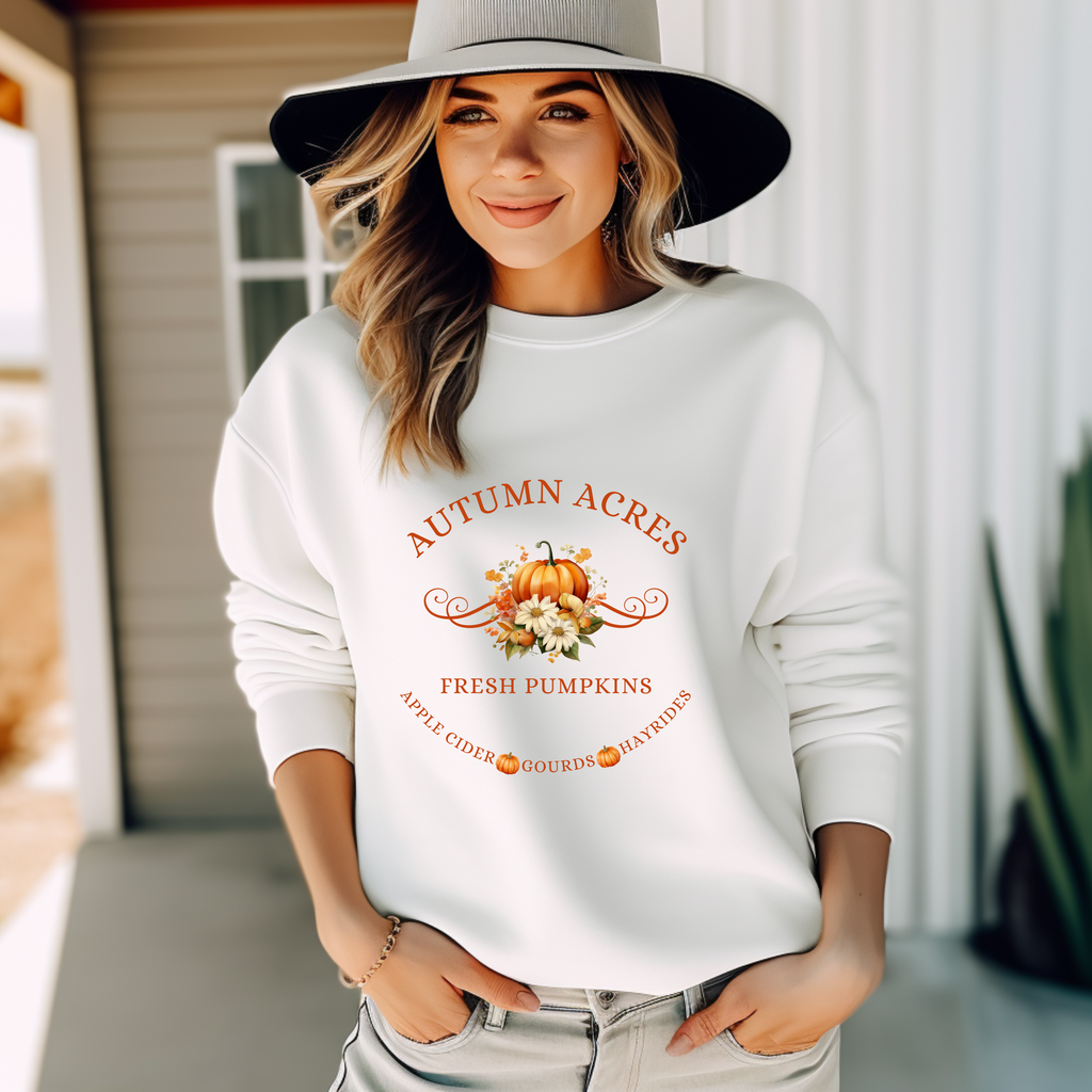 Klassisches Herbst Sweatshirt, Autumn Acres Sweatshirt, gemütliches Herbst-Outfit, herbstlicher Allrounder, Country-Charme Sweatshirt