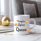 Moderne Pumpkin Spice Queen-Tasse, Pumpkin Spice Tasse, Kürbis Tasse, Lieblingstasse für Kuschelsaison, goldene Jahreszeit Tasse Herbst