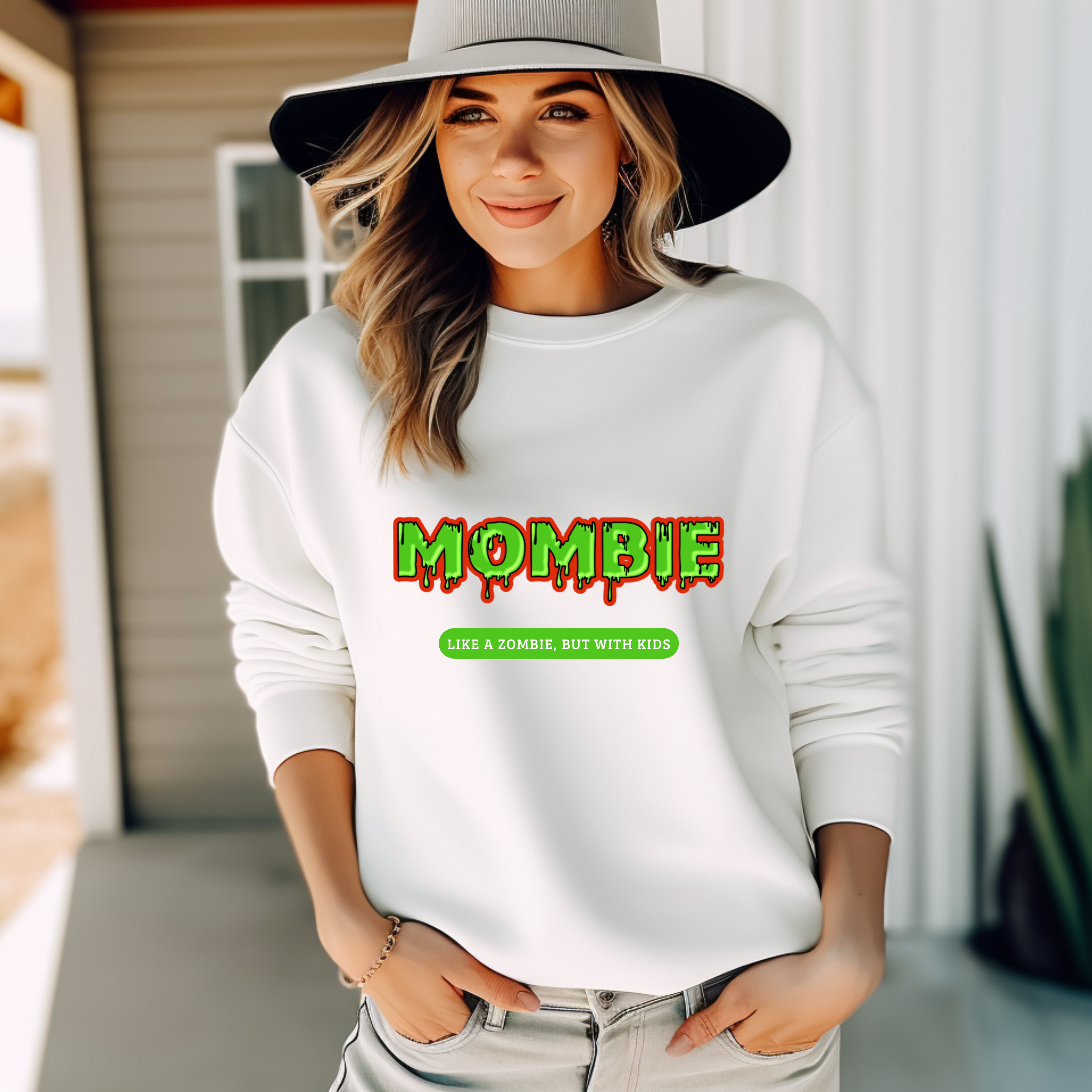Cooles Zombie Sweatshirt, Mombie Sweatshirt, Halloween Sweatshirt für Mütter, Must-Have für Mütter Halloween, Outfit für spooky season