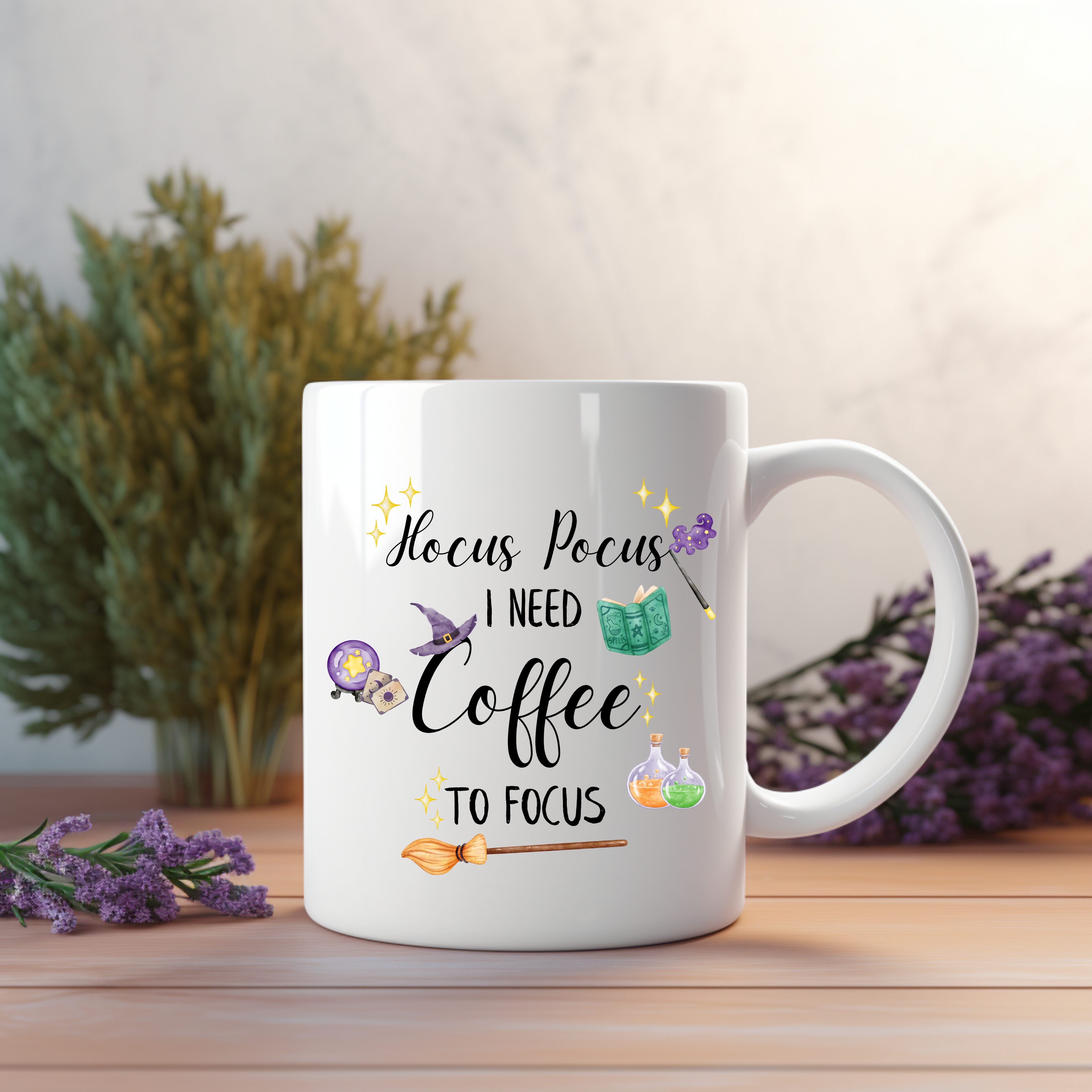Bezaubernde Hocus Pocus Tasse, hübsche Zauberspruch Tasse, schöne Magie Tasse, Must-Have für Hexen und Magie-Fans, spooky season Tasse