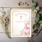 Schöne florale Konfirmationseinladungen im 10er-Set, Einladungskarten-Set Konfirmation, Konfirmation mit Stil, christliche Symbolik Karten