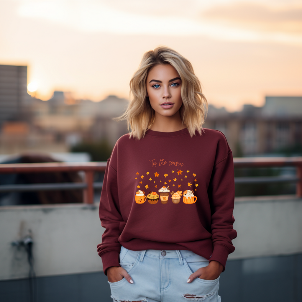 Wunderschönes Herbst Sweatshirt, Tis the Season-Sweatshirt, herbstliches Sweatshirt, herbstlich-verspieltes Design, Must-Have Herbstoutfit