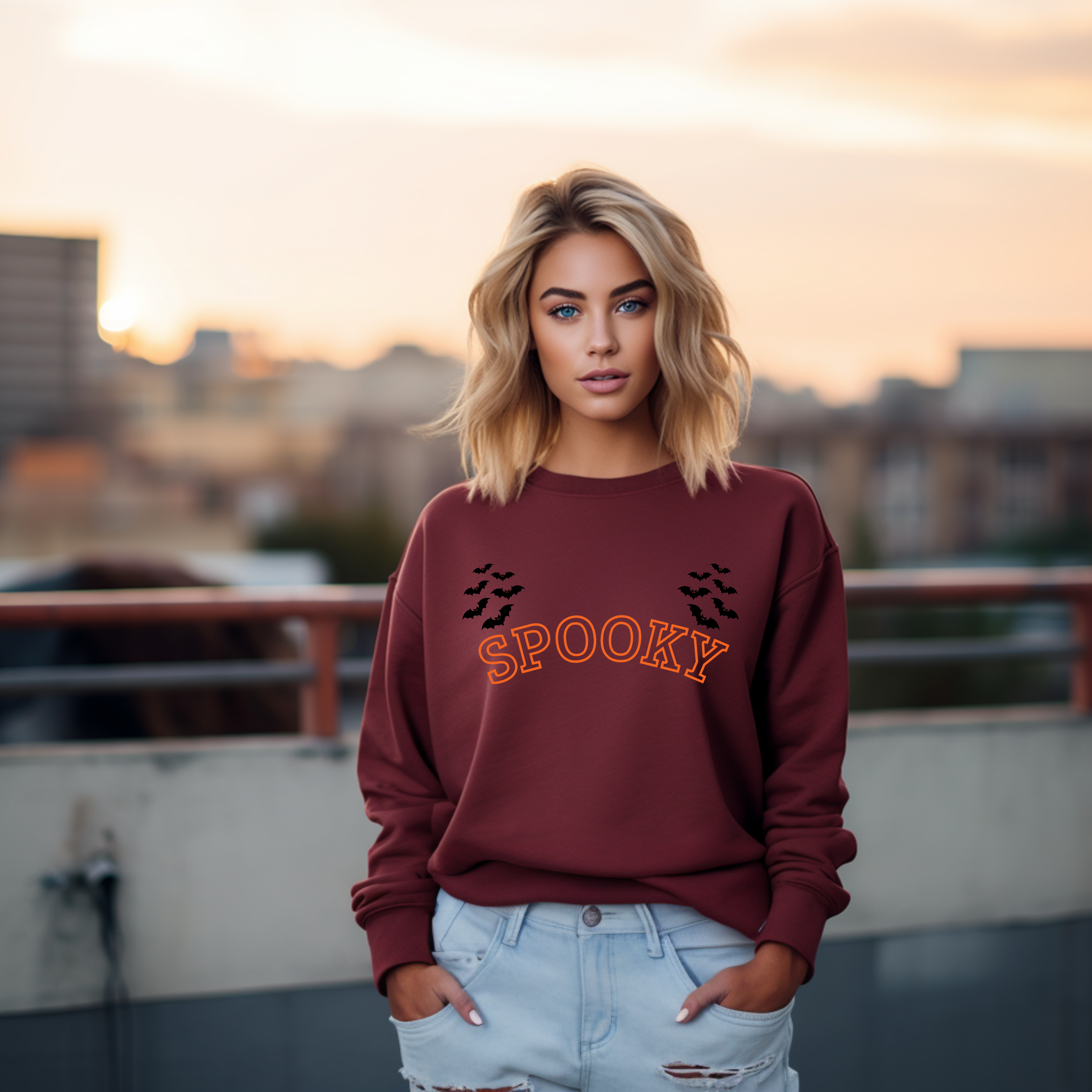 Cooles Spooky Sweatshirt, Spooky Halloween Sweatshirt, Halloween Sweatshirt, Halloween-Vibes, Geschenk für Halloween-Fans Sweatshirt