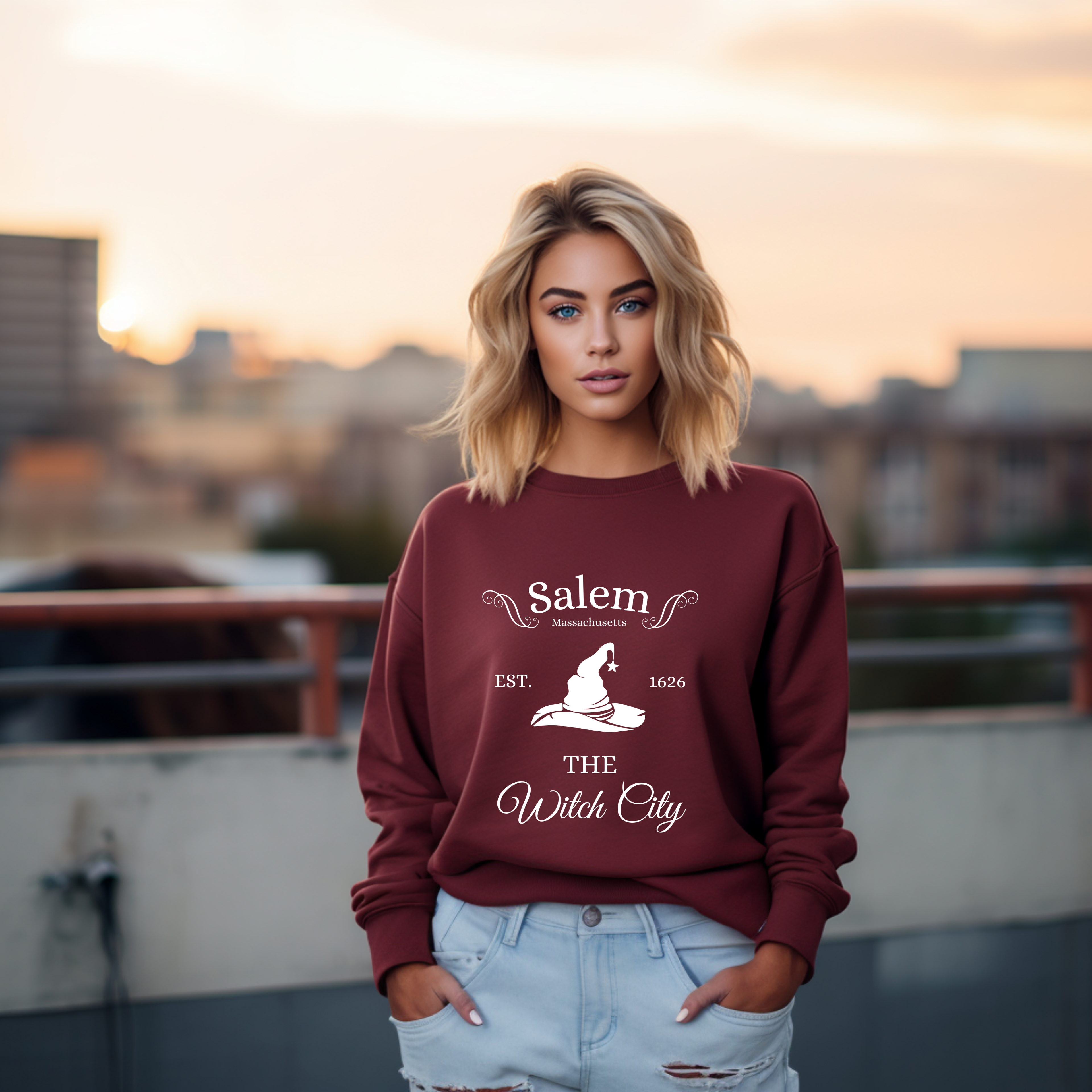 Klassisches Hexen Sweatshirt, Salem Sweatshirt, The Witch City Sweatshirt Salem, Halloween Sweatshirt, stilvolles Statement spooky season