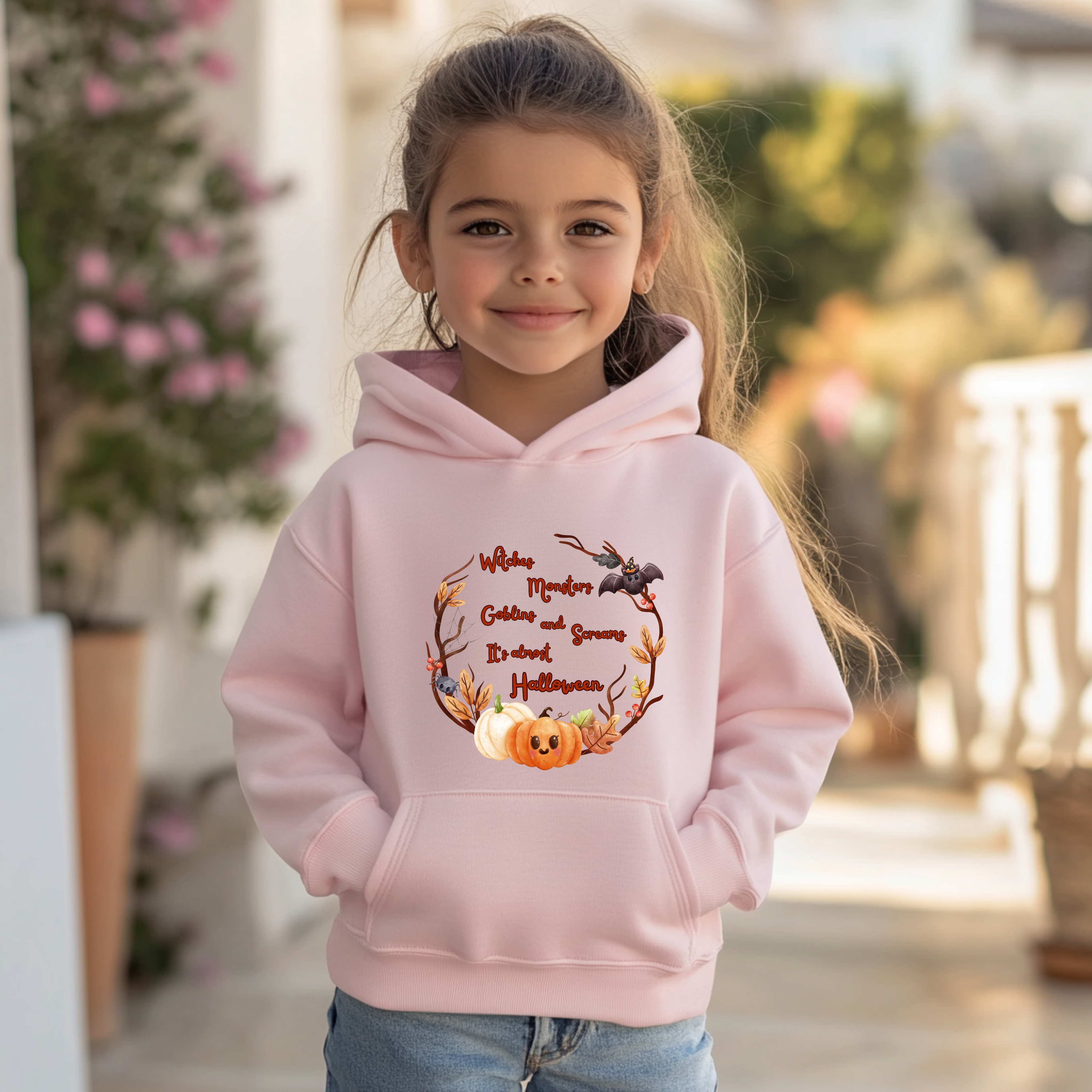 Klassisches Halloween Kinder Sweatshirt, Witches Monsters Goblins and Screams-Sweatshirt, süßes Halloween Sweatshirt, Halloween-Party Sweatshirt