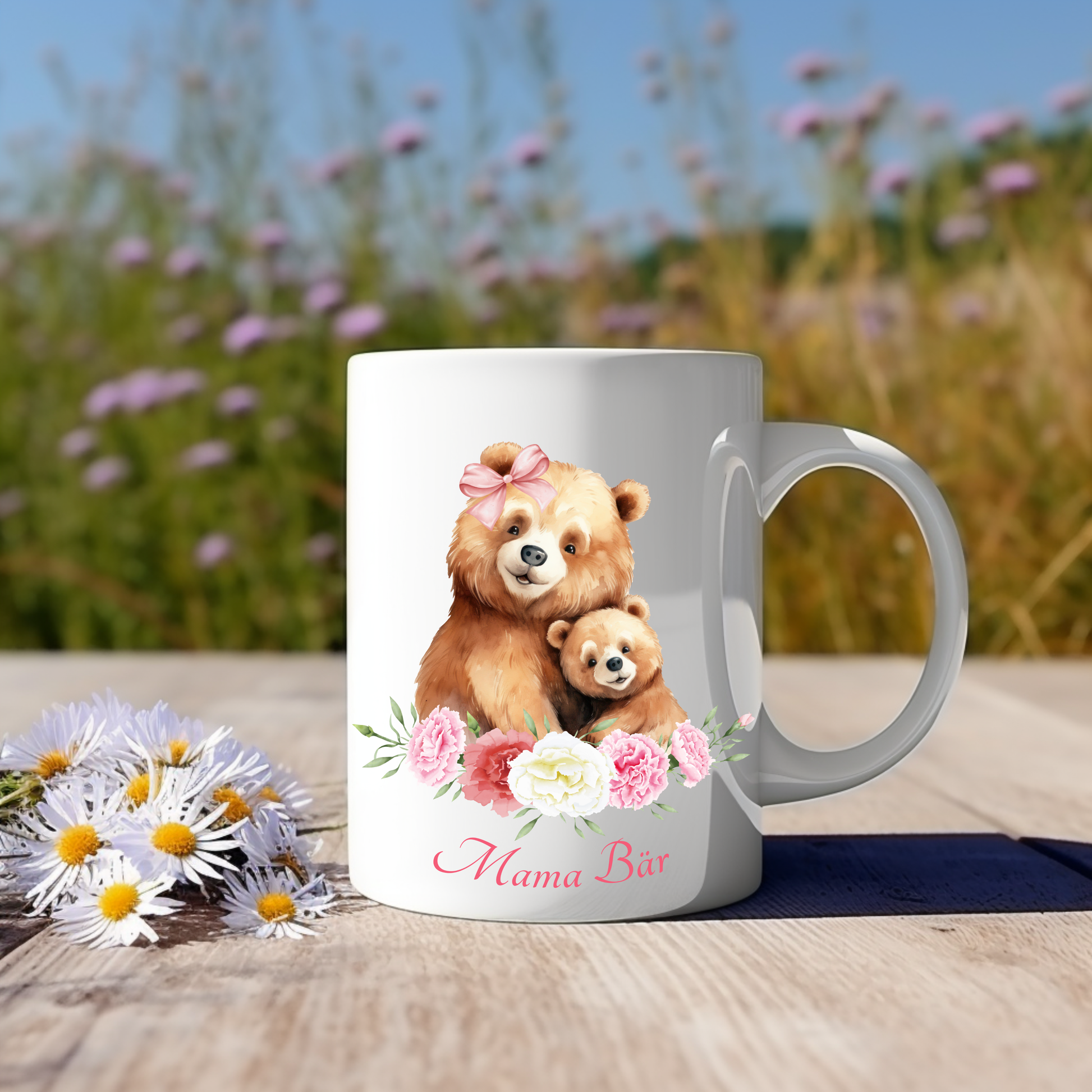 Zauberhafte Tasse Mama Bär, Tasse für Mütter, Geschenk für Mama, Frühstückstasse zum Muttertag, Geschenk zum Muttertag, rührendes Motiv