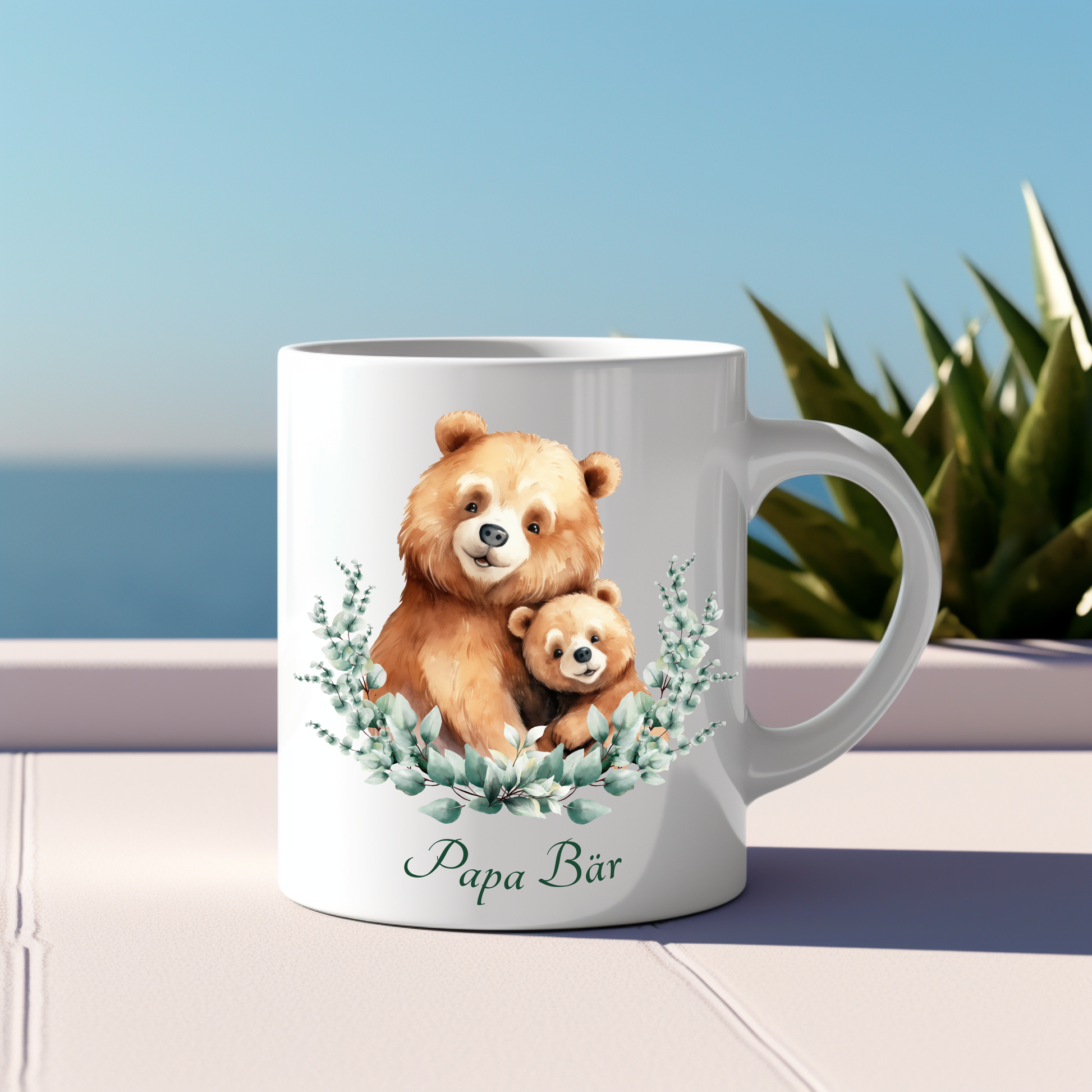 Wunderschöne Papa Bär Tasse, Frühstückstasse für Papas, besondere Bären Tasse, liebevolles Design Tasse, Hommage an großartige Väter Tasse