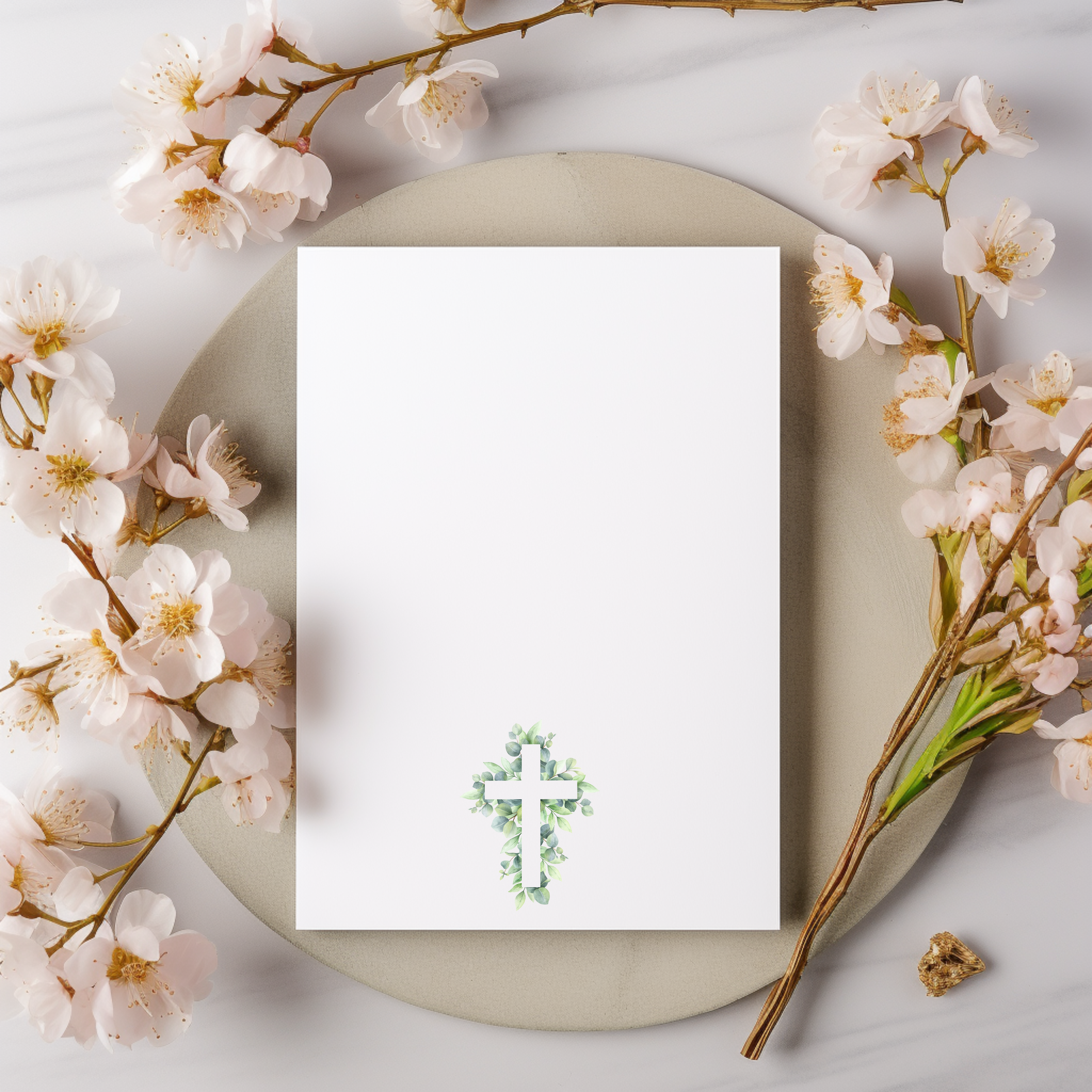 Edles Einladungskarten-Set zur Konfirmation, Einladung zu meiner Konfirmation, Einladungstext auf der Innenseite, elegant-christliches Motiv