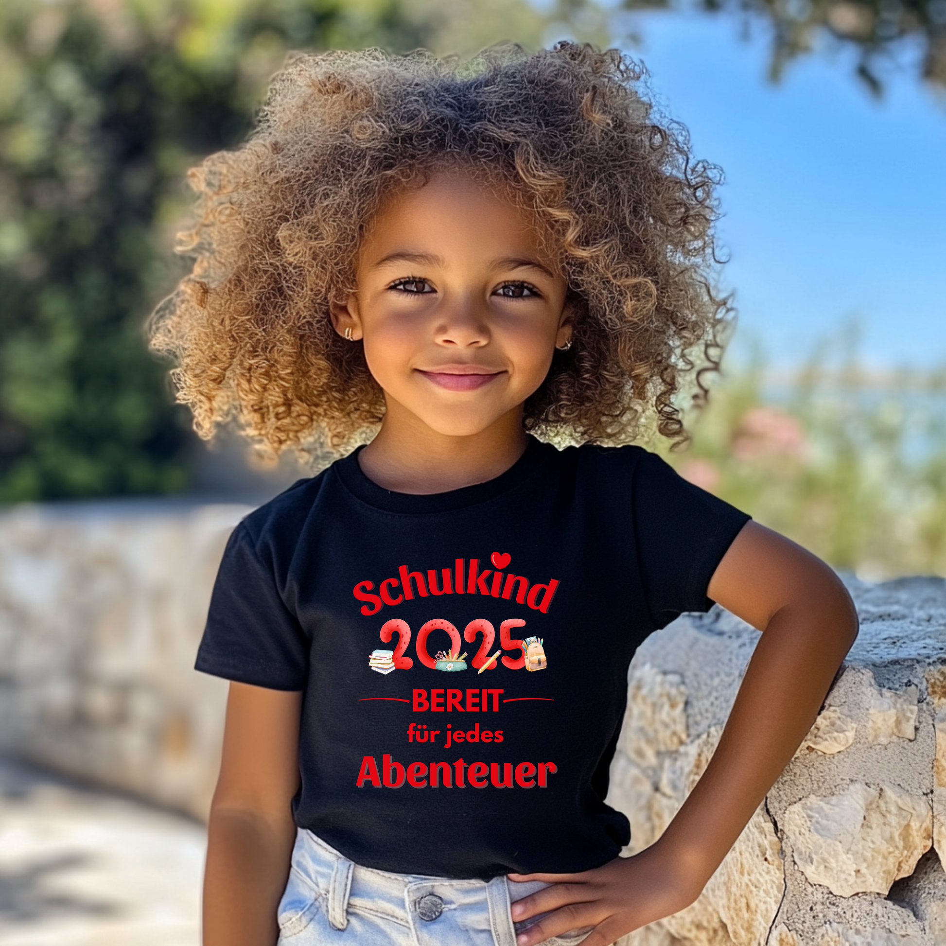 Fröhliches Schulkind-Shirt, Schulkind 2025–Bereit für jedes Abenteuer-Shirt, echtes Statement Shirt, Schulanfang-Shirt, Erstklässler-Shirt