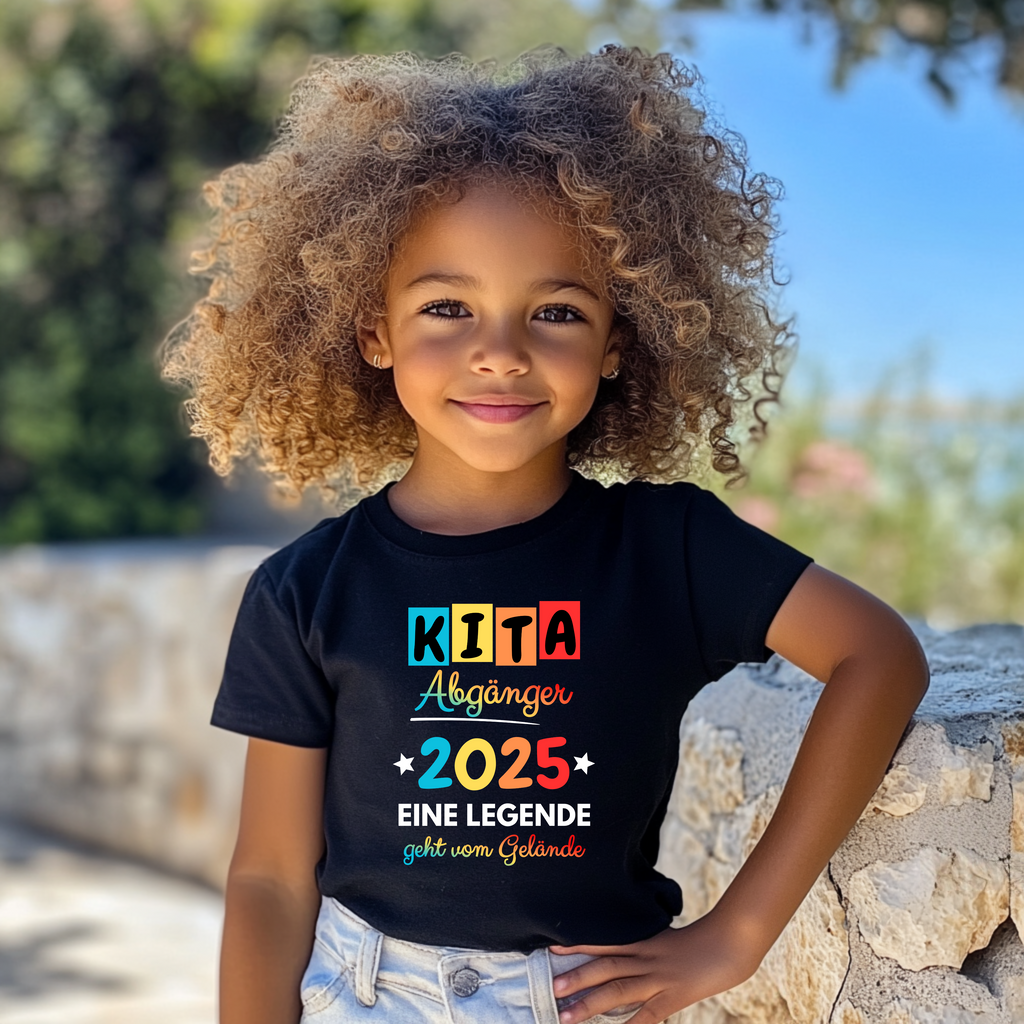 Farbenfrohes Kinder-Shirt KITA Abgänger 2025, Kita-Abschied-Shirt, KITA-Abgänger-Shirt, liebevolle Erinnerung, KITA-Abschied-Geschenk