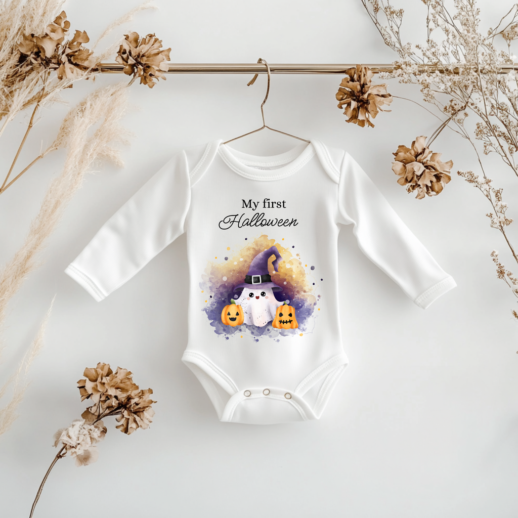 Niedlicher Geister-Strampler für Babys, Halloween Geist Strampler, Baby-Strampler mit Geistermotiv, süßes Outfit fürs erste Halloween