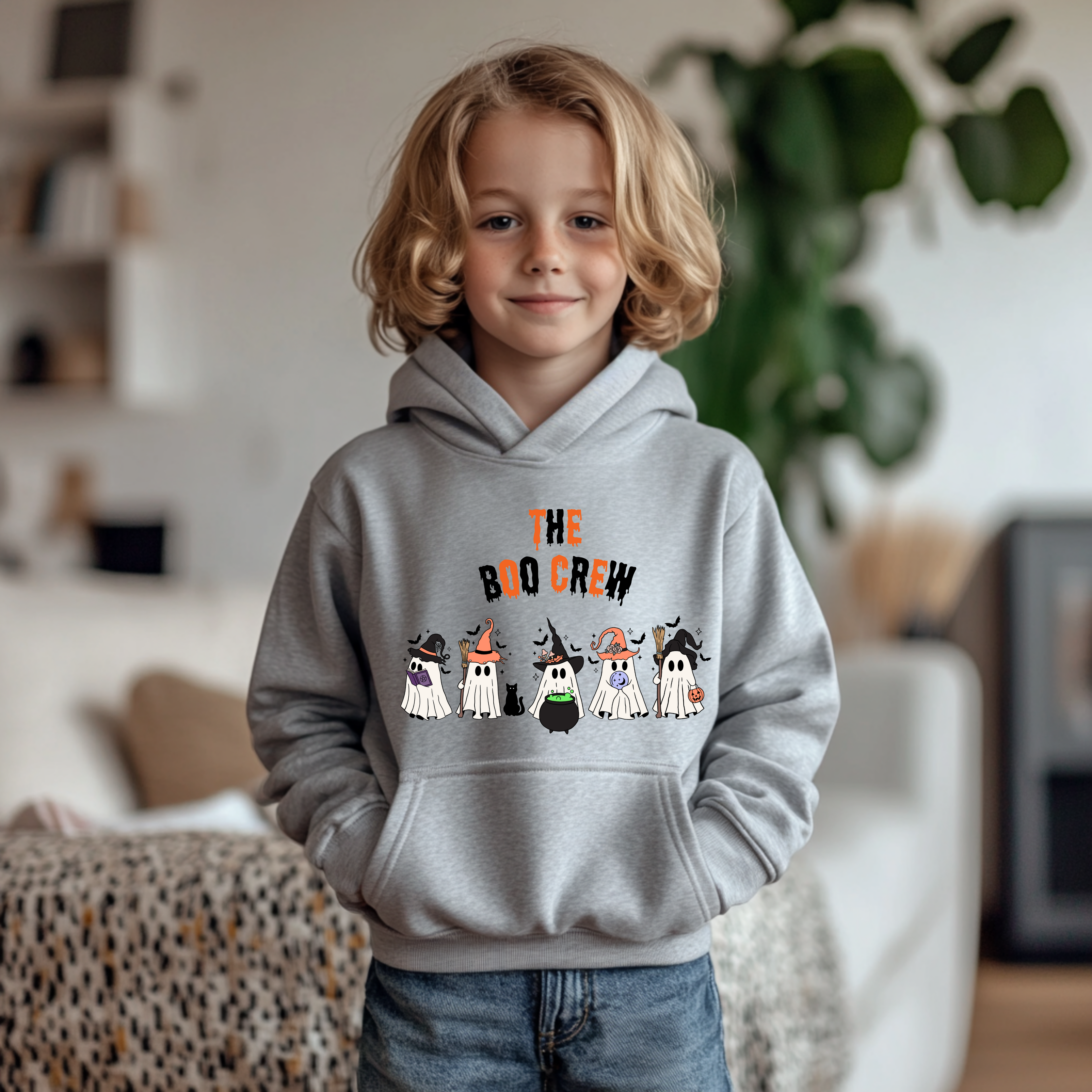 Schönes Halloween Geister Kinder Sweatshirt, Boo Crew Sweatshirt, Geister Sweatshirt, Must-Have Halloween, gute Laune Statement spooky season