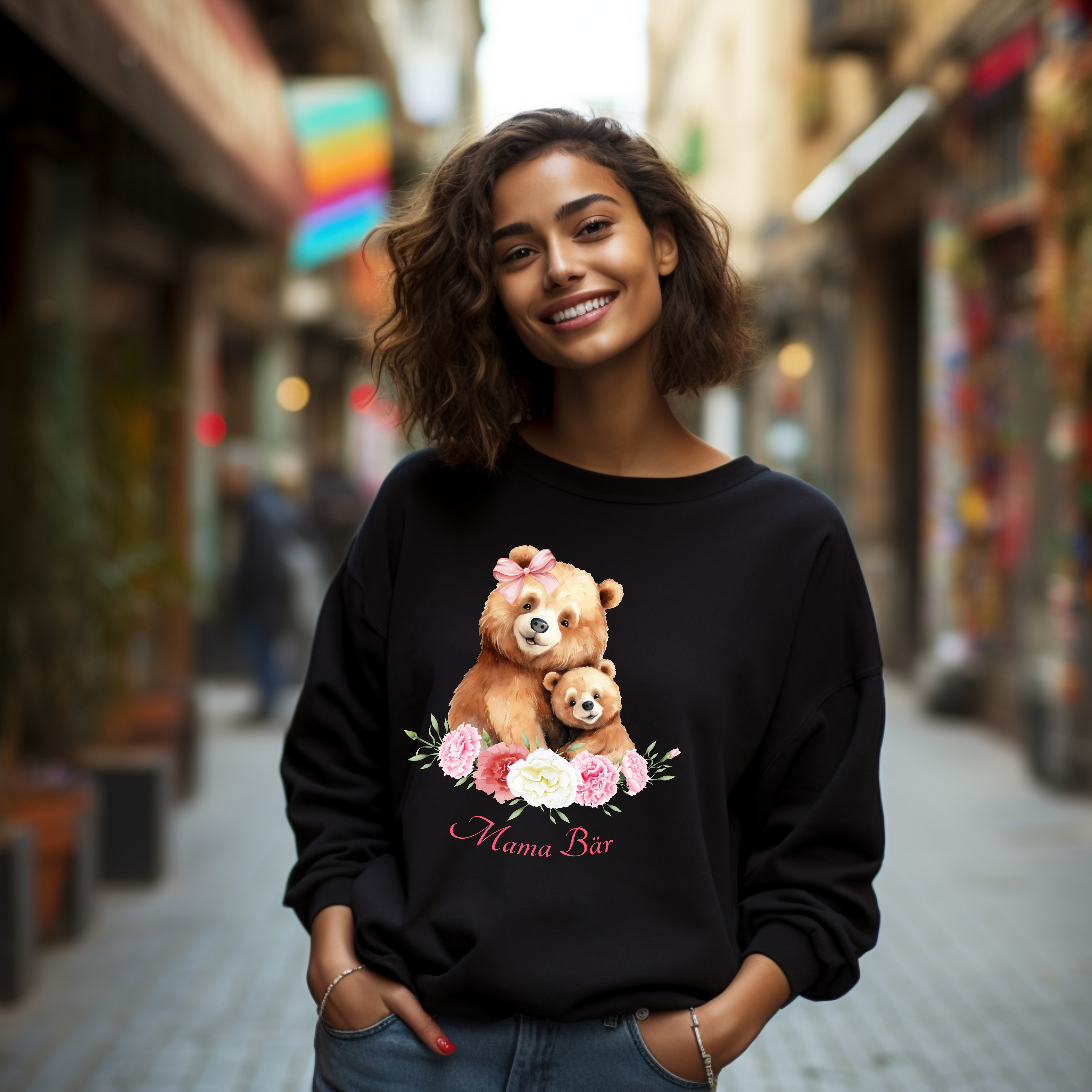 Herzerwärmender Mama Bär Pullover, Pullover für Mamas, Geschenk zum Muttertag, Pullover für Mütter, Bären Design, kuscheliger Begleiter