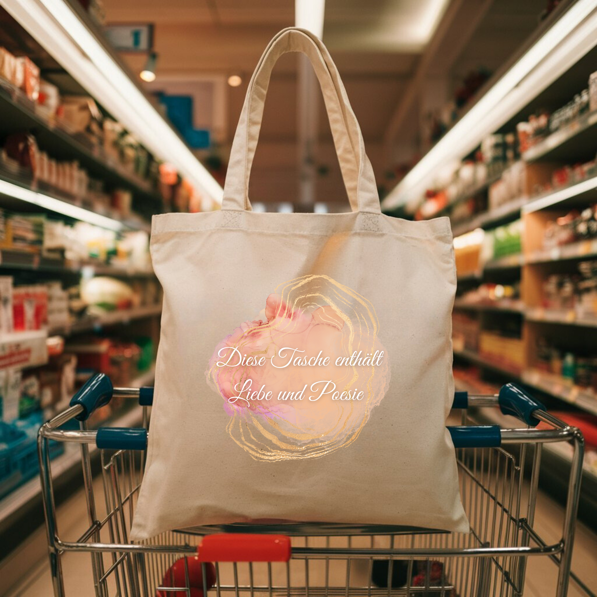 Romantische Tragetasche mit Botschaft, Tasche mit romantischen Design, elegante Tragetasche, Tasche für Poesie-Liebhaber