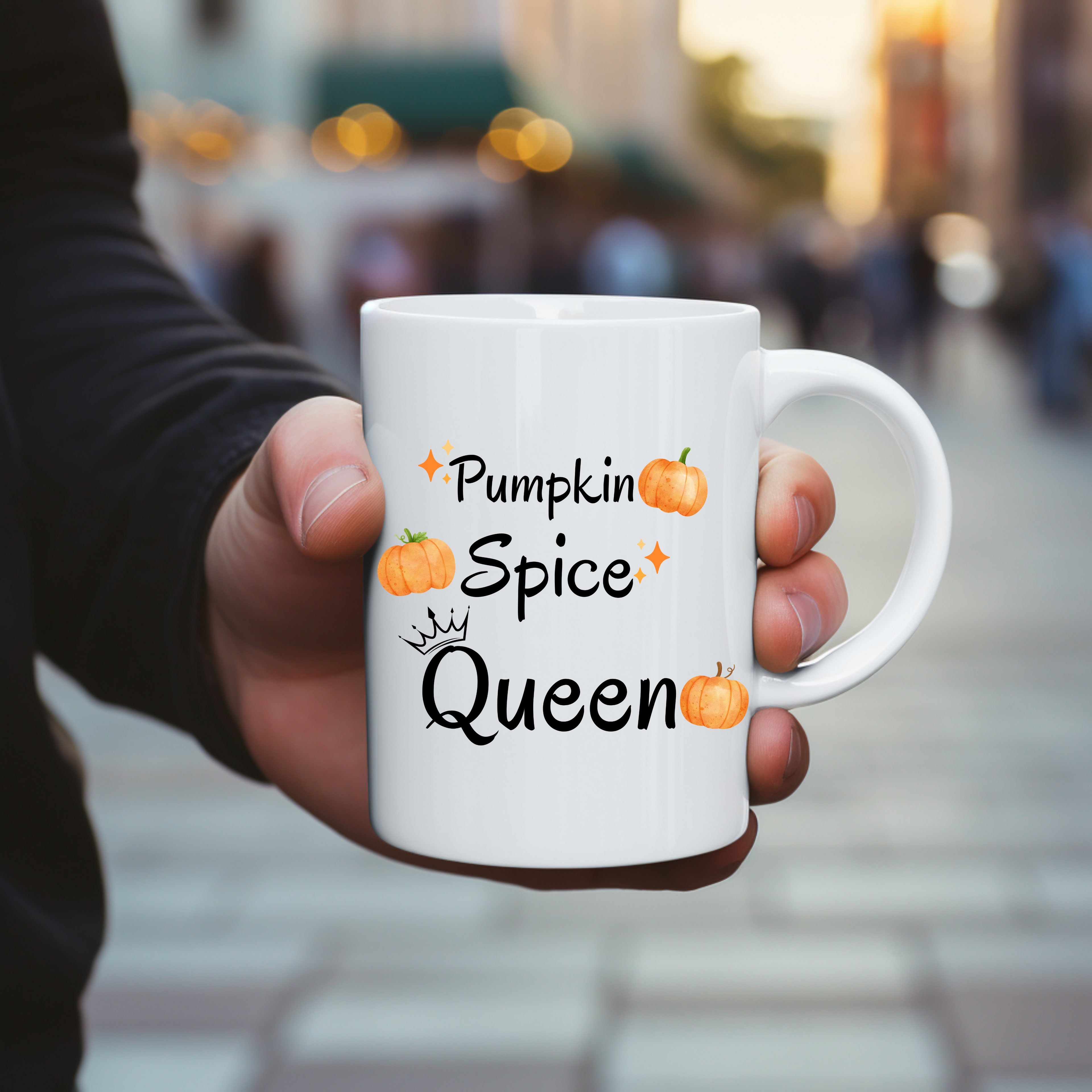 Moderne Pumpkin Spice Queen-Tasse, Pumpkin Spice Tasse, Kürbis Tasse, Lieblingstasse für Kuschelsaison, goldene Jahreszeit Tasse Herbst