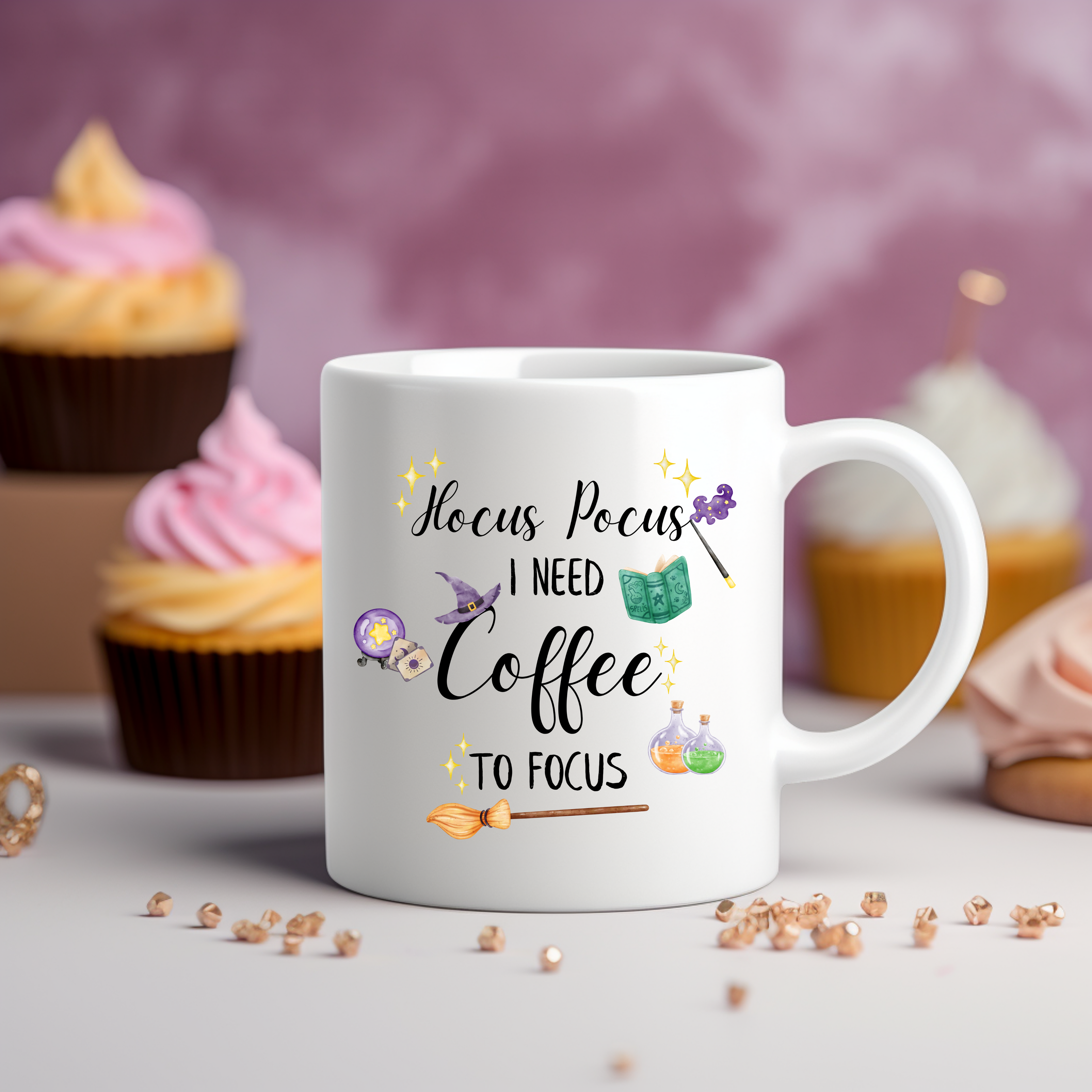 Bezaubernde Hocus Pocus Tasse, hübsche Zauberspruch Tasse, schöne Magie Tasse, Must-Have für Hexen und Magie-Fans, spooky season Tasse