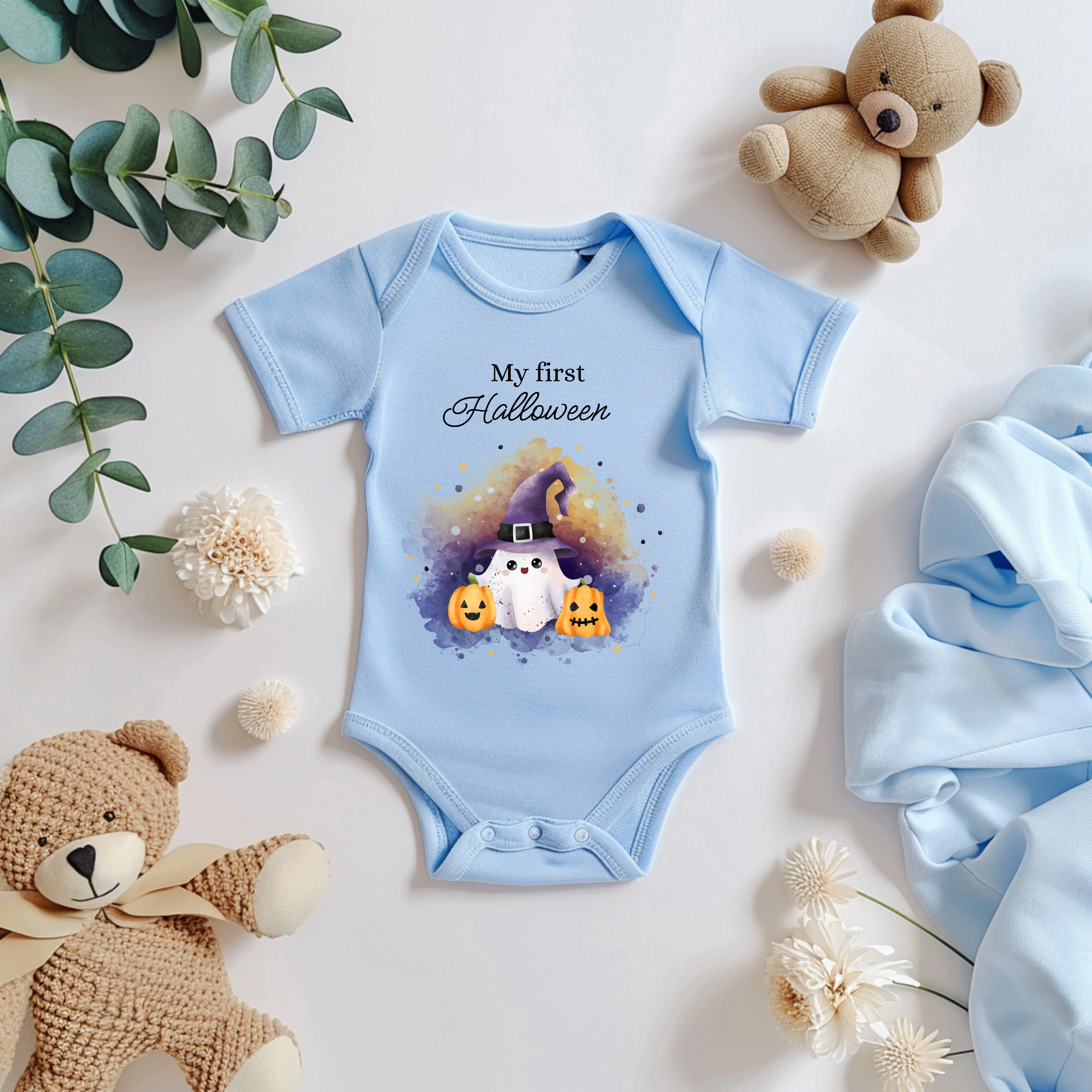 Niedlicher Geister-Strampler für Babys, Halloween Geist Strampler, Baby-Strampler mit Geistermotiv, süßes Outfit fürs erste Halloween