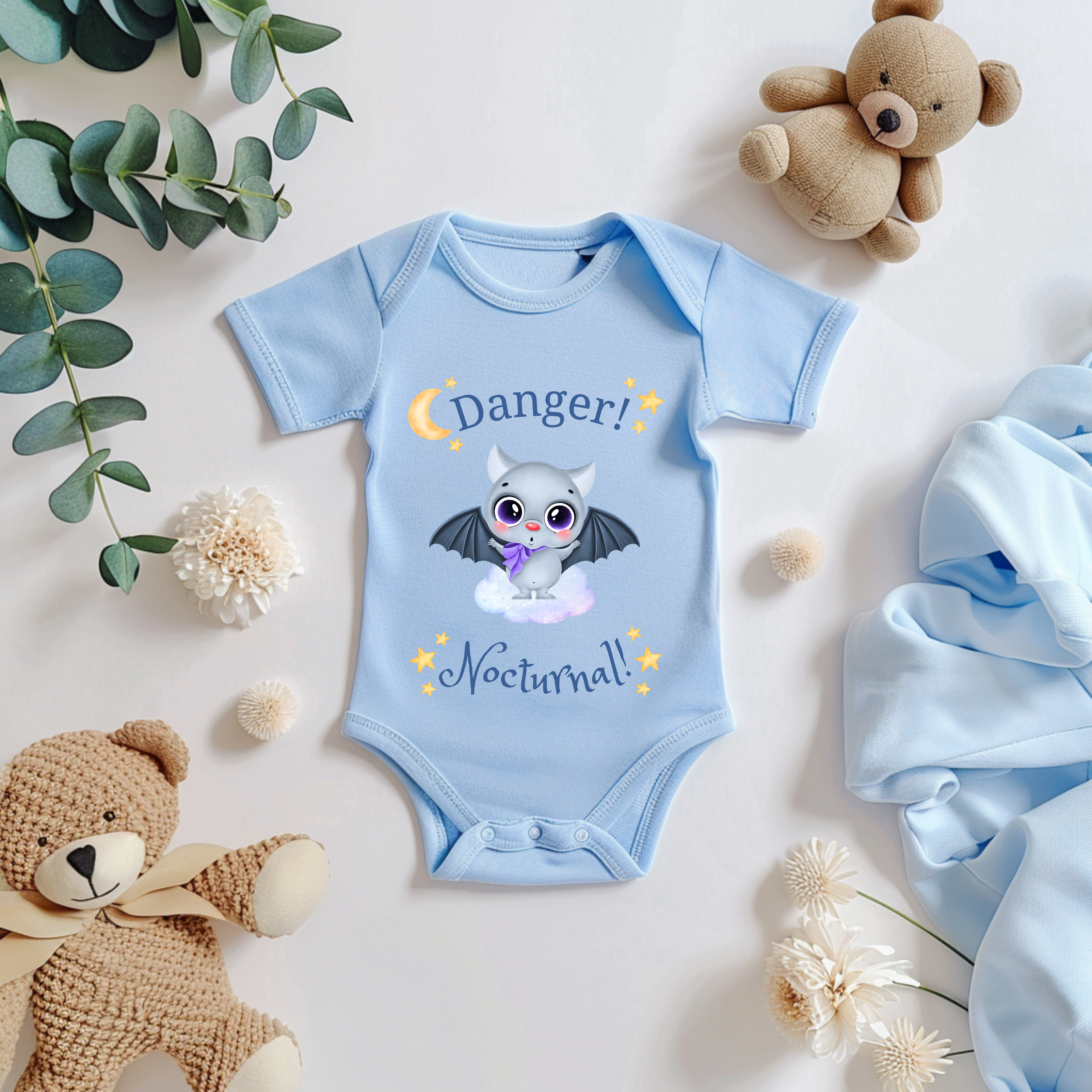 Niedlicher Fledermaus Baby-Strampler, süßer Fledermaus Strampler, hübscher Unisex Strampler, Geschenk für Eltern, Nachtschwärmer Strampler