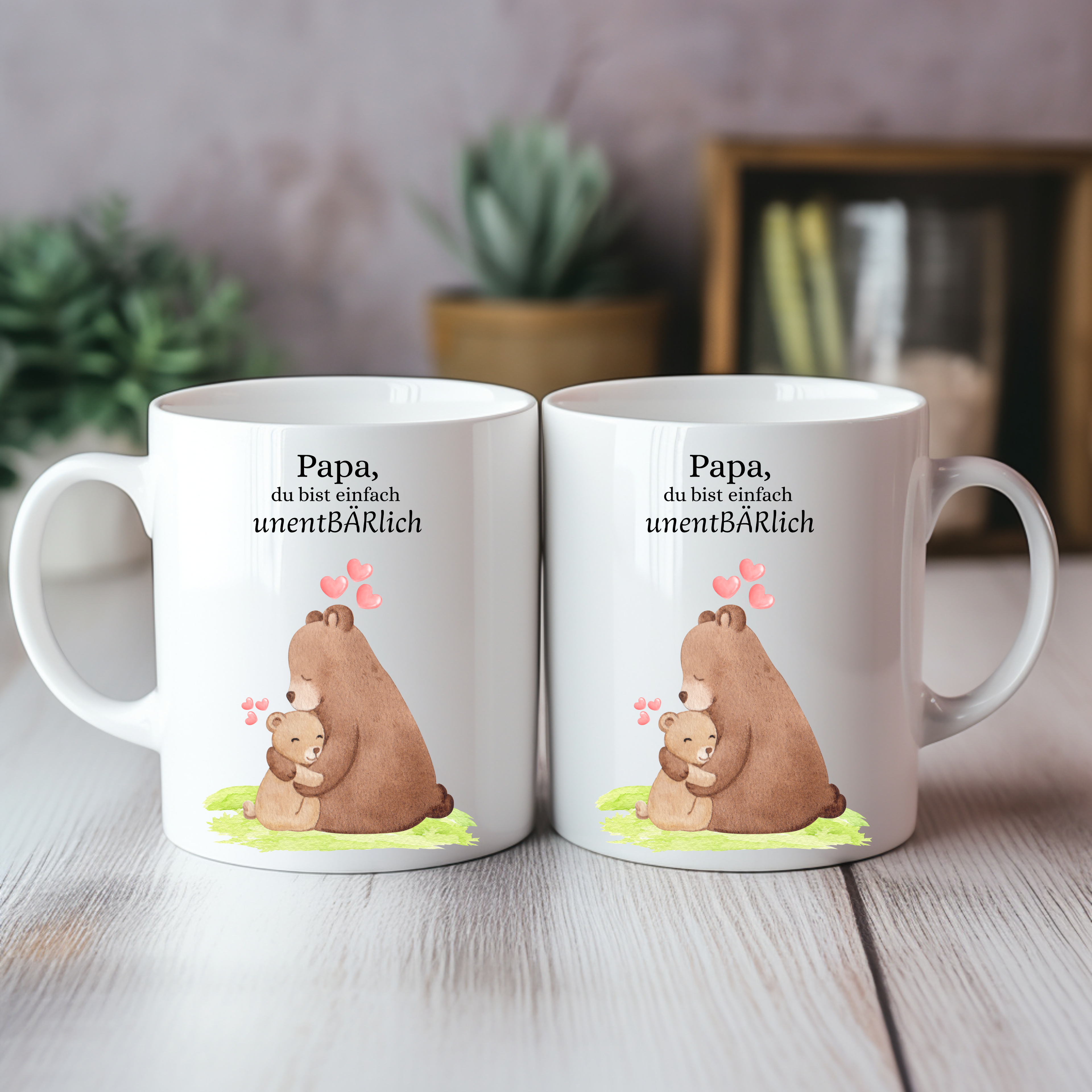 Schöne UnentBÄRlich-Tasse Papa, Keramiktasse für Papas, Papa Tasse, Papa du bist einfach unentBÄRlich Tasse, Geschenk zum Vatertag