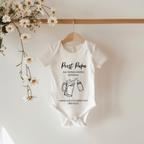 Süßer Baby-Strampler zum ersten Vatertag, Baby-Strampler im Lineart-Stil, Prost Papa Strampler, minimalistisches Lineart-Design Strampler