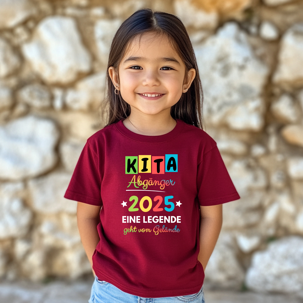 Farbenfrohes Kinder-Shirt KITA Abgänger 2025, Kita-Abschied-Shirt, KITA-Abgänger-Shirt, liebevolle Erinnerung, KITA-Abschied-Geschenk