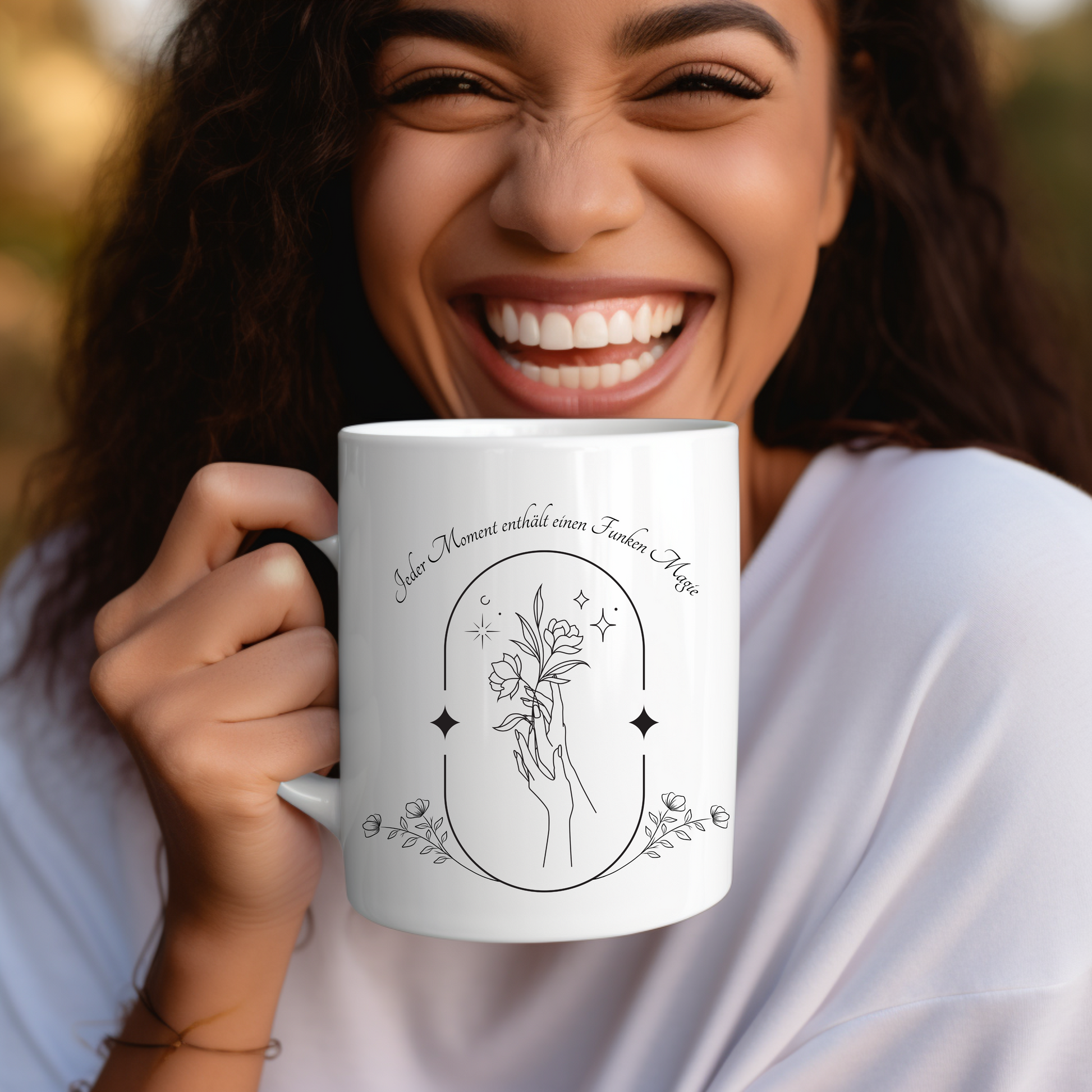 Einzigartigen Keramiktasse mit Lineart-Design, Tasse im Lineart-Stil, schlichte Tasse mit Spruch