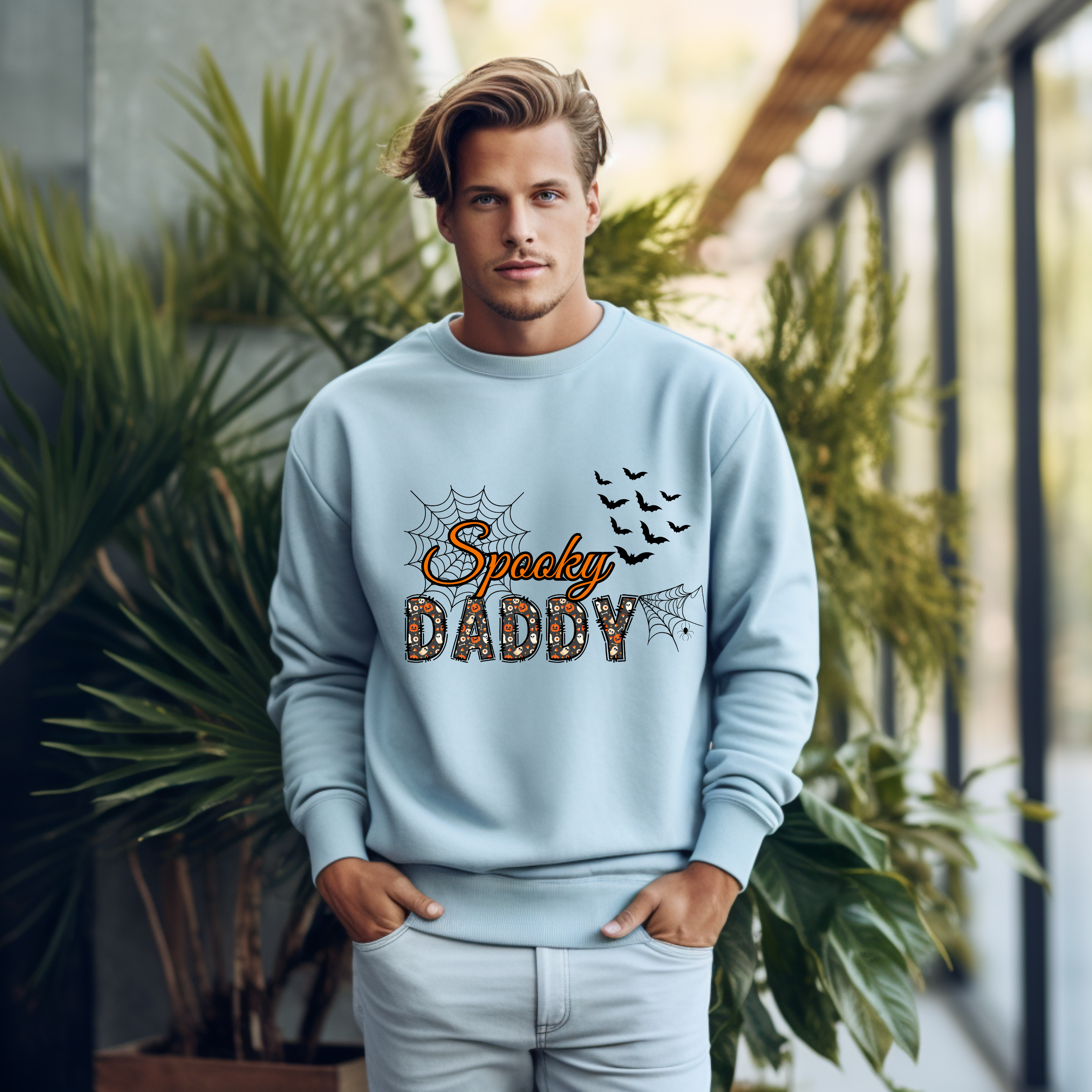 Stylisches Halloween Sweatshirt für Väter, Spooky Daddy Sweatshirt, Halloween Sweatshirt, Must-Have für Papas, Halloween Papa Sweatshirt