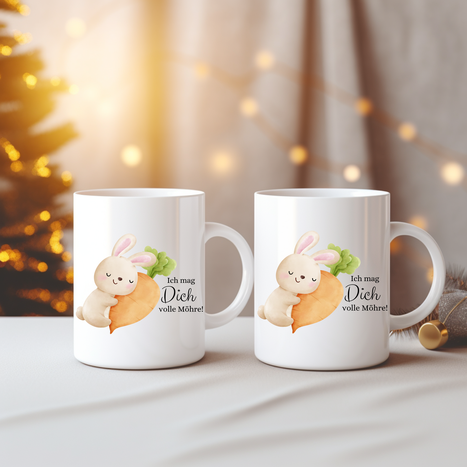 Zauberhafte Häschen Tasse mit liebevoller Botschaft, Ich mag Dich volle Möhre Tasse, perfekte Geschenkidee Tasse, süße Frühstückstasse