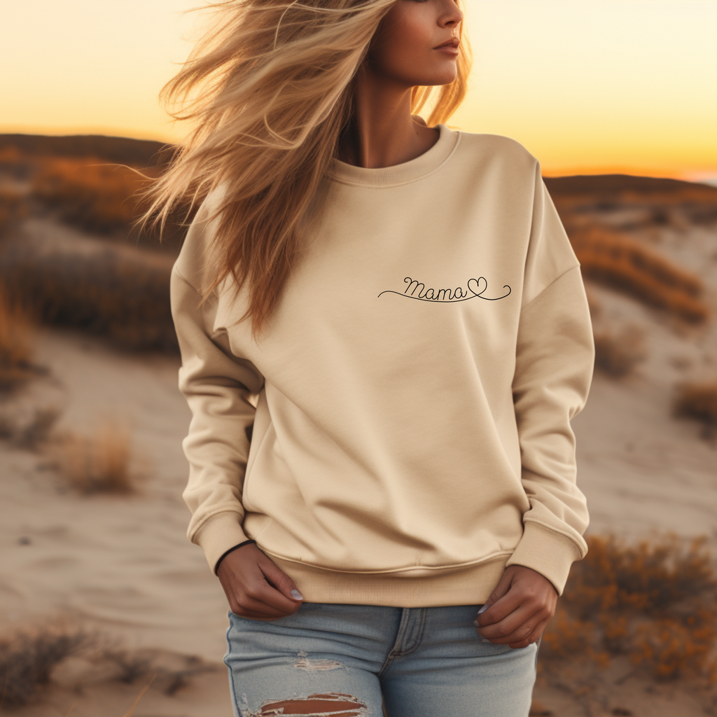 Stylish mom sweater in lineart design, loving homage sweater, lineart design sweater, gift for mom, gift for Mother's Day