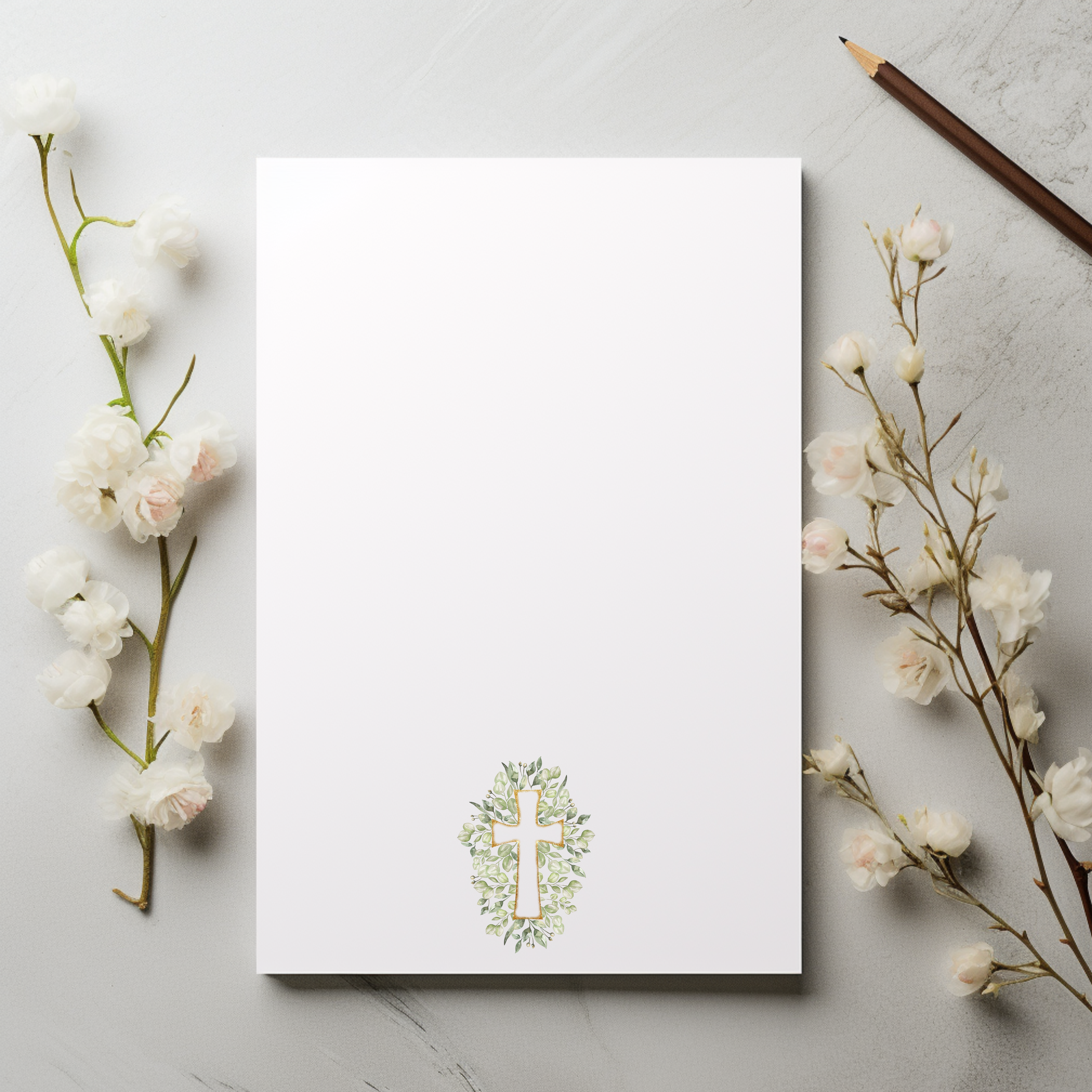 Hochwertiges Einladungskarten-Set zur Konfirmation, schlichte Konfirmationseinladungen, christliche Motiv, Einladungstext auf der Innenseite