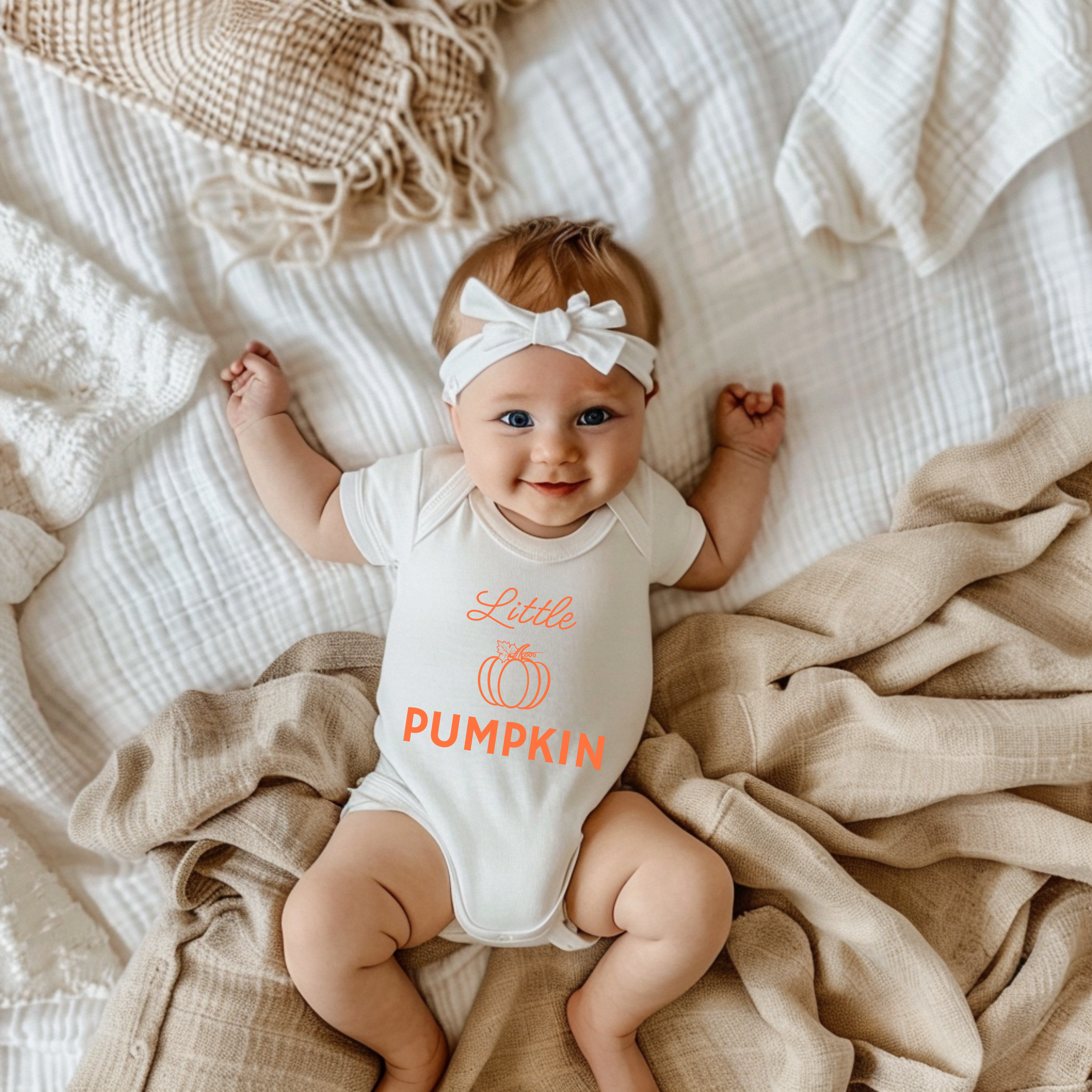 Bezaubernder Little Pumpkin-Strampler, Strampler mit Kürbis-Motiv, Herbstbaby Strampler, Strampler im Lineart-Stil, kuschelige Outfits Baby