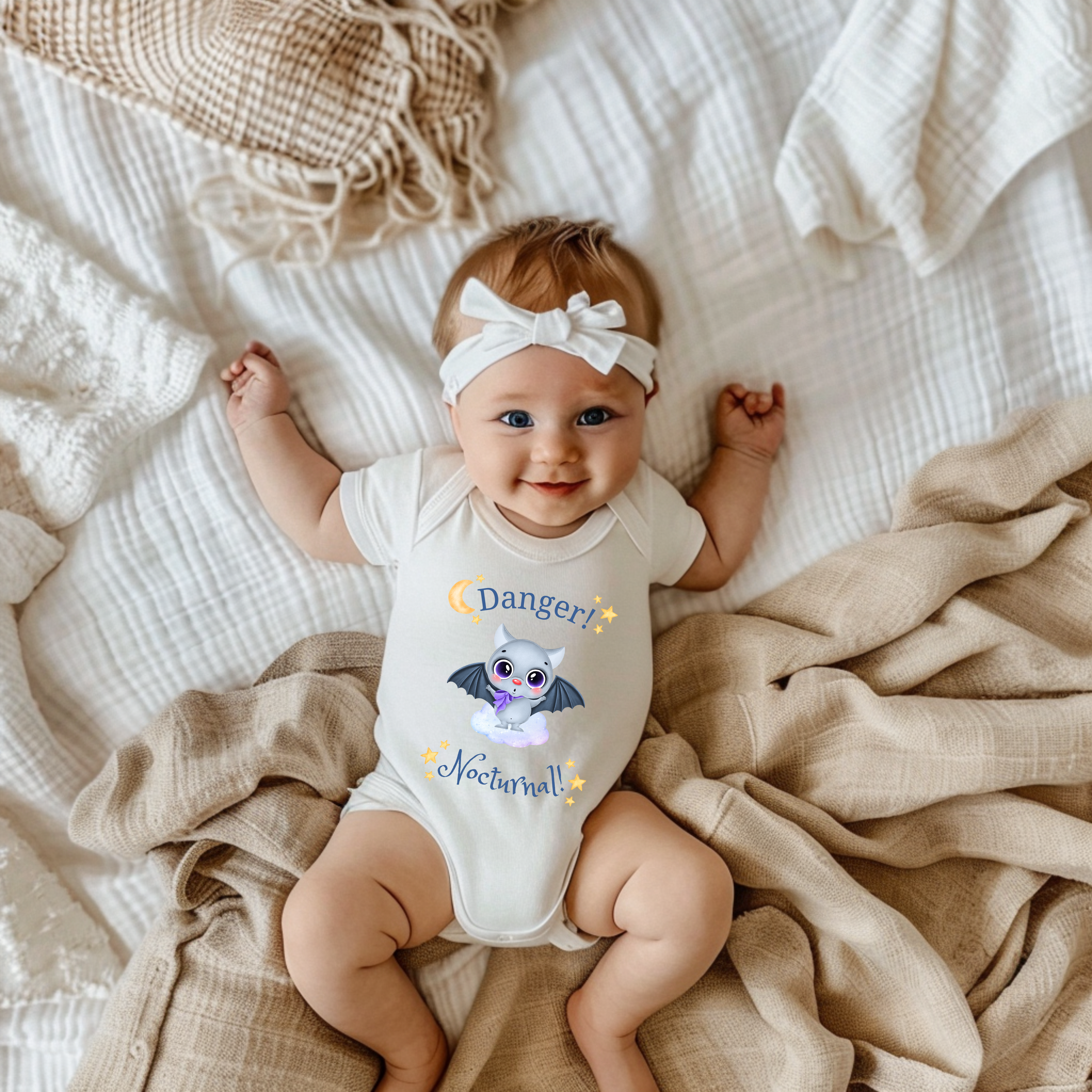 Niedlicher Fledermaus Baby-Strampler, süßer Fledermaus Strampler, hübscher Unisex Strampler, Geschenk für Eltern, Nachtschwärmer Strampler