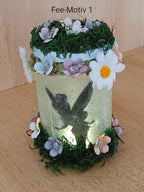 Magisches Feenglas mit LED-Teelicht – Zauberhafte Lichtquelle im Märchenstil mit wunderschönen Motiven