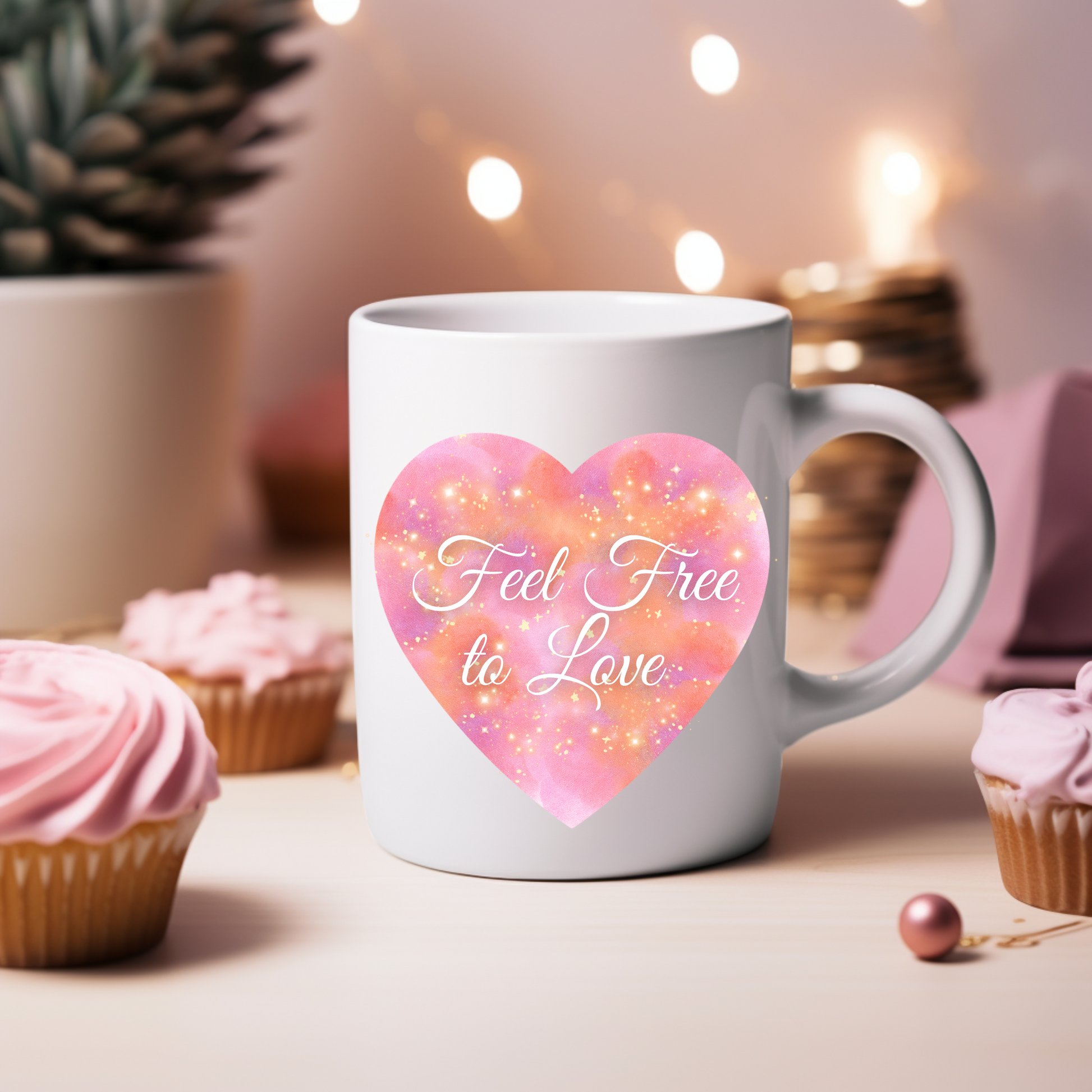 Tasse mit Herz Motiv, Valentinstag Tasse, Liebe, romantische Tasse, Feel free to Love Tasse,