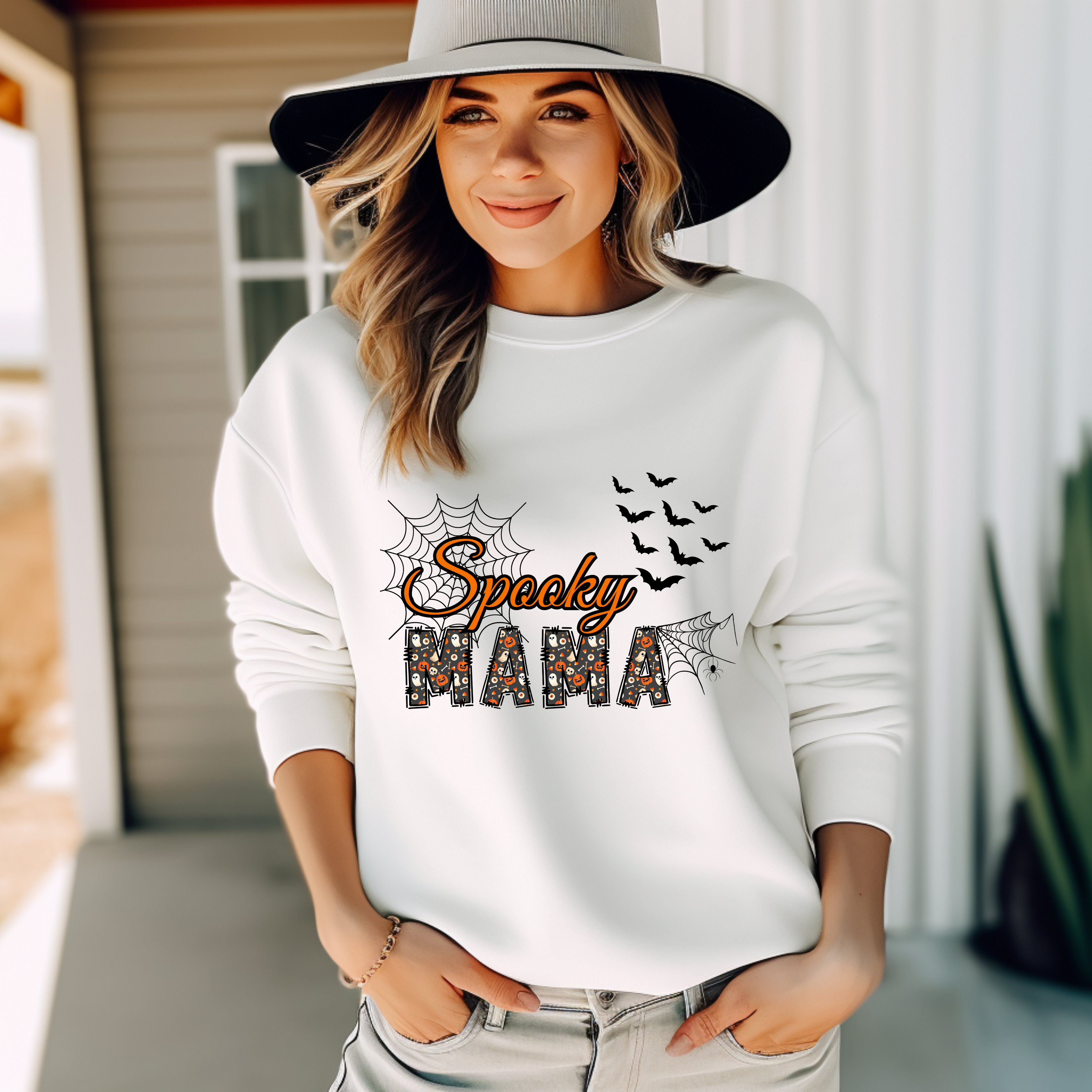 Stylisches Halloween Sweatshirt für Mütter, Spooky Mama Sweatshirt, Halloween Sweatshirt, Must-Have für Mamas, Halloween Mama Sweatshirt