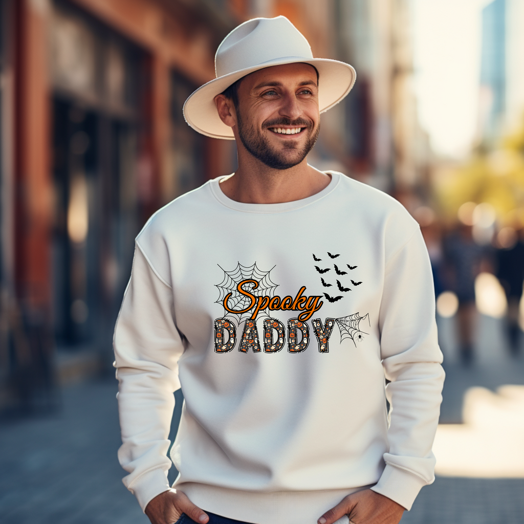 Stylisches Halloween Sweatshirt für Väter, Spooky Daddy Sweatshirt, Halloween Sweatshirt, Must-Have für Papas, Halloween Papa Sweatshirt